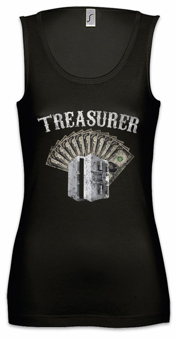 Tanktop Treasurer Patch Ärmelloses Damen T-Shirt Ride To Live Biker Rider MC