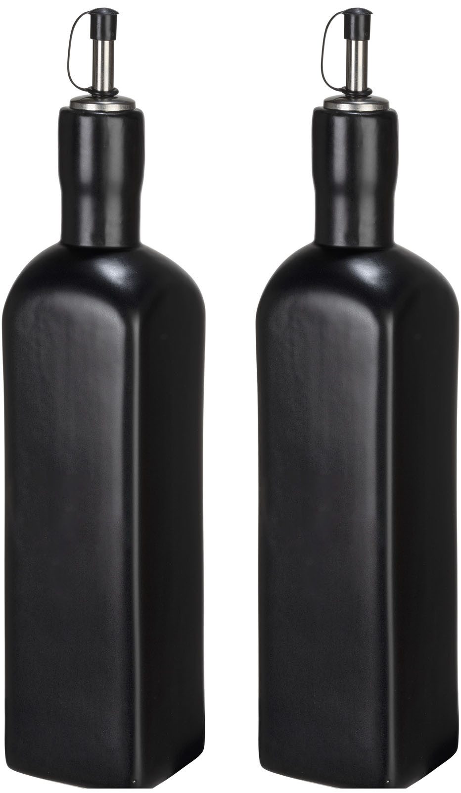 SCHÖNER WOHNEN-Kollektion Ölspender OLIVIA, (Set, 2-tlg), Öl- & Essigspender, Ölkaraffe aus Keramik, Edelstahl-Ausgießer, 600 ml