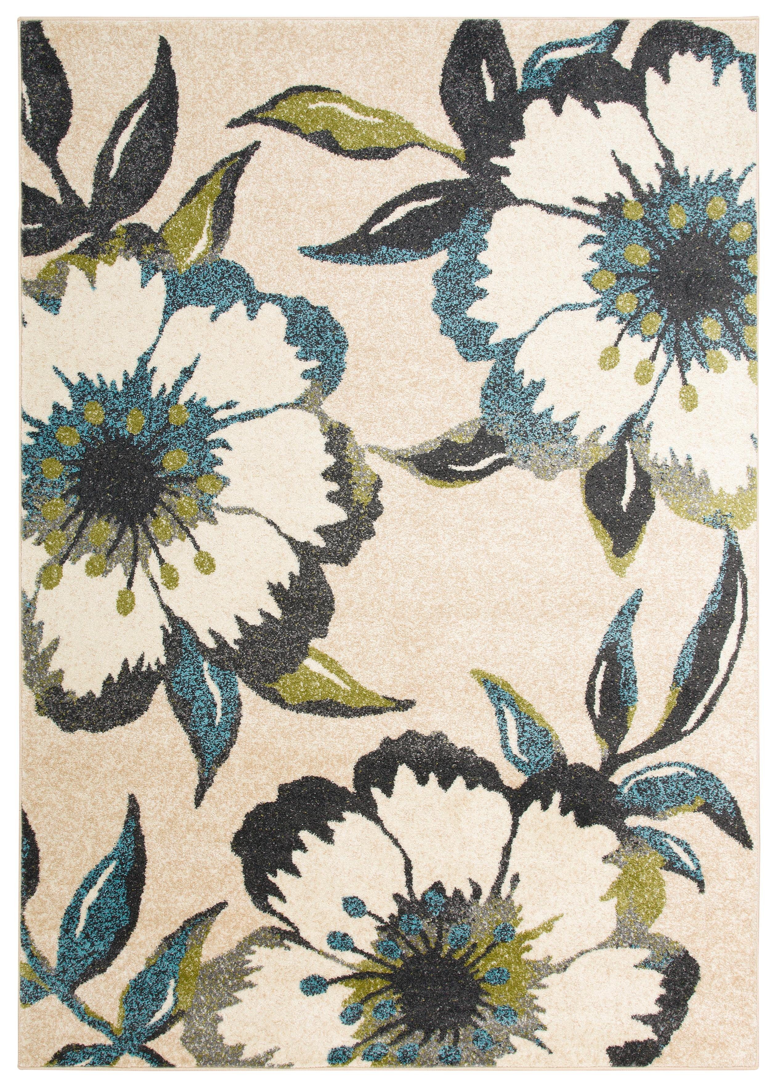 Teppich »Kalena«, Home affaire, rechteckig, Höhe 10 mm, mit Blumen-Design, Wohnzimmer-HomeTrends