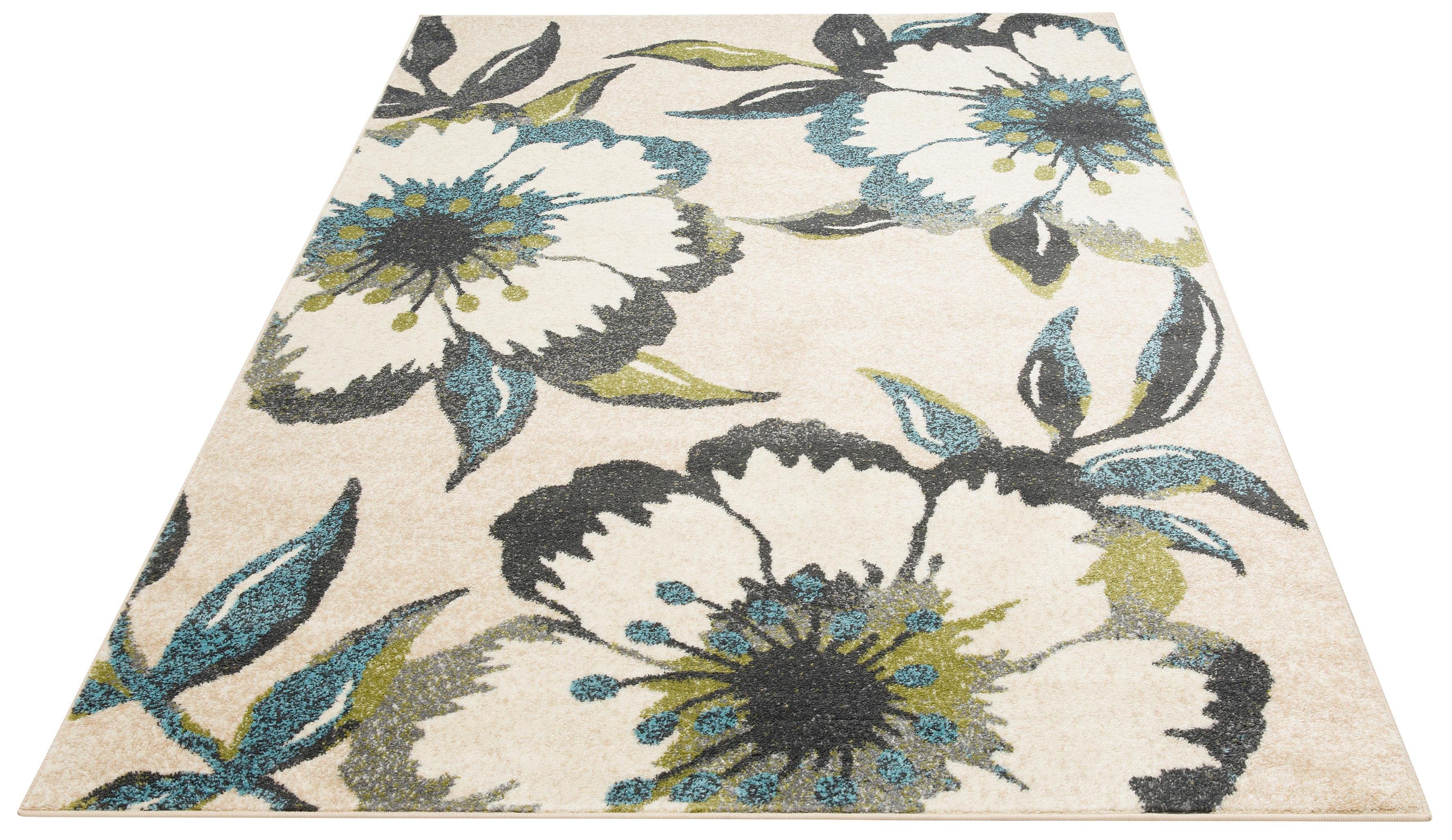 Teppich »Kalena«, Home affaire, rechteckig, Höhe 10 mm, mit Blumen-Design, Wohnzimmer-Otto
