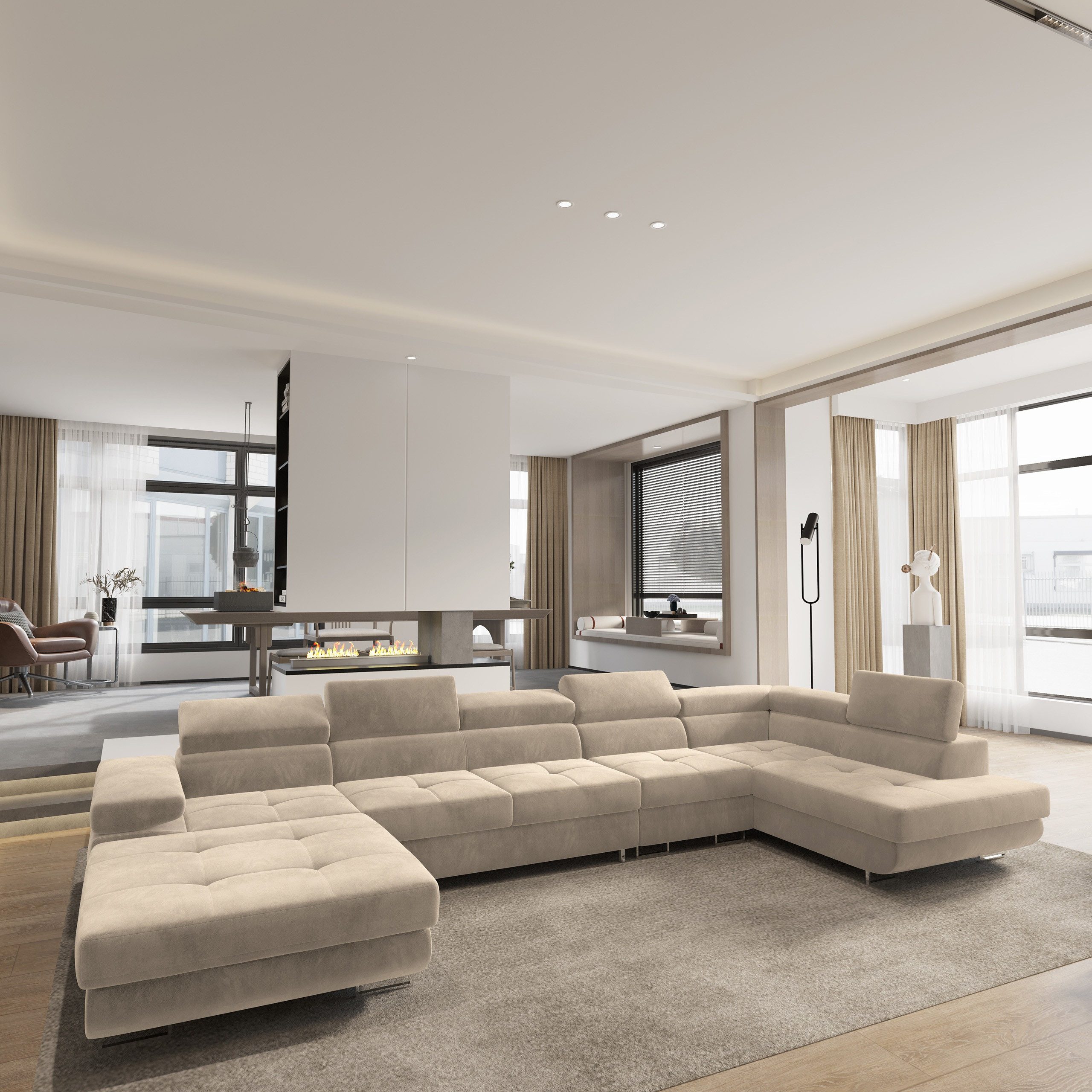 Masseno Ecksofa VELORA mit Schlaffunktion U-Form, günstig online kaufen