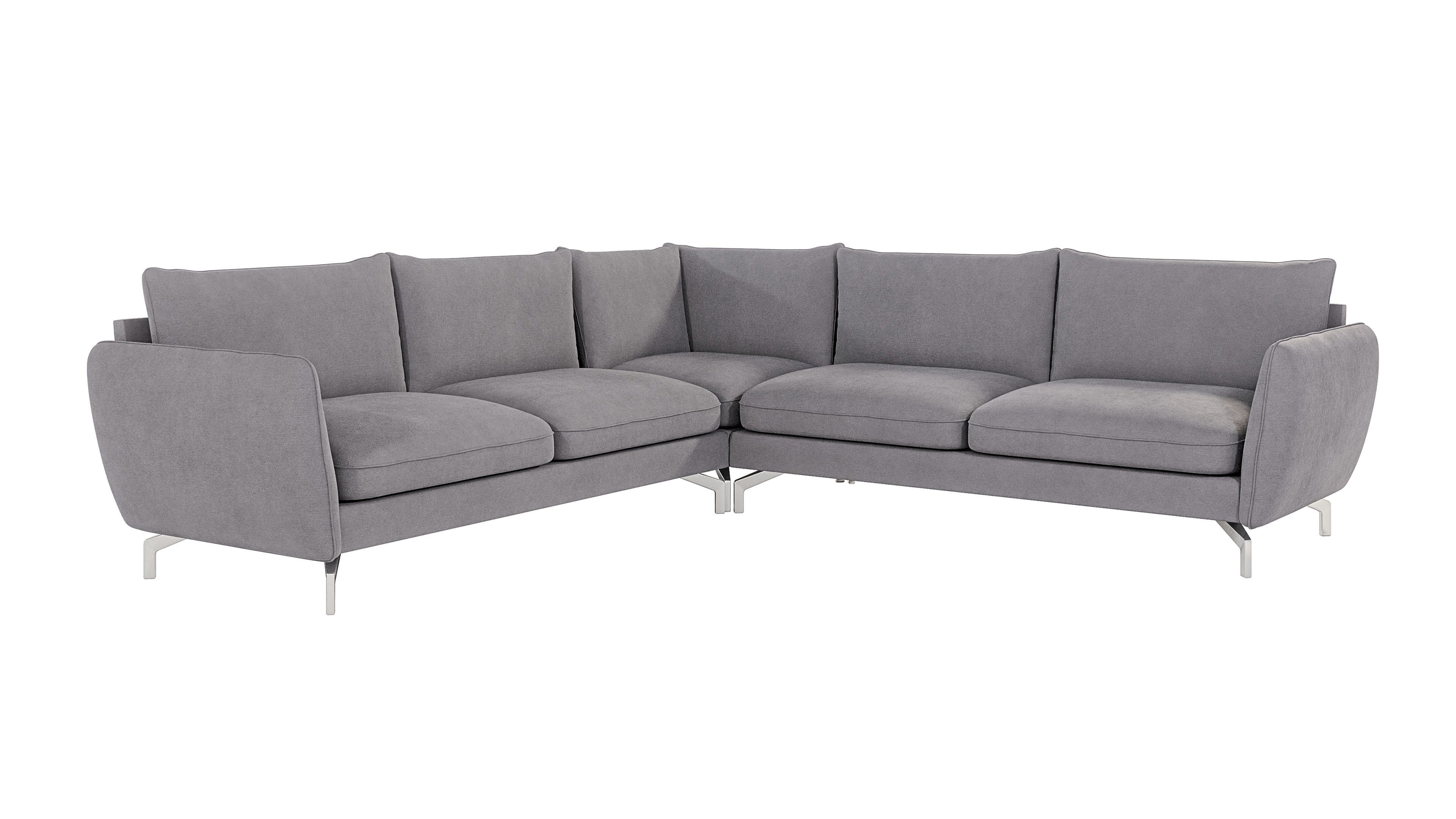 S-Style Möbel Ecksofa Benita mit Silber günstig online kaufen