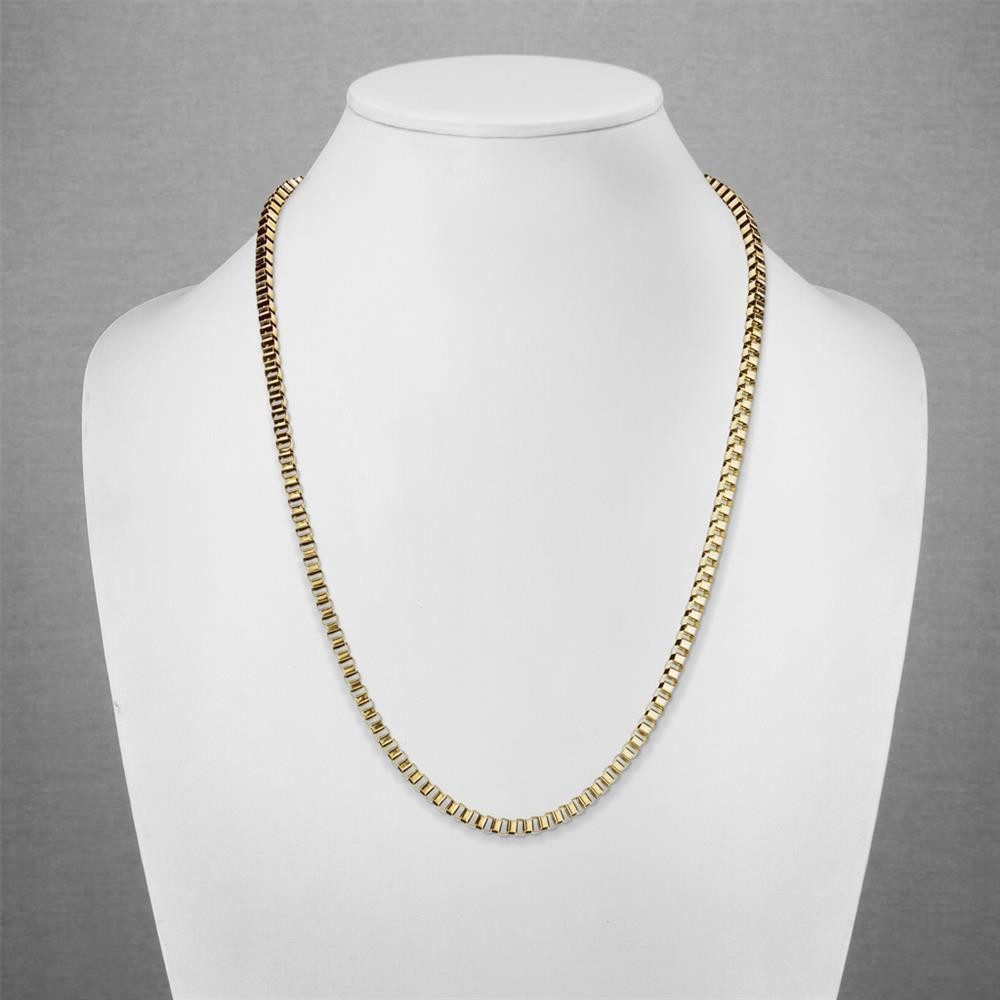 BUNGSA Panzerkette Königskette klassische Glieder Gold aus Edelstahl Unisex (1-tlg), Halskette Necklace