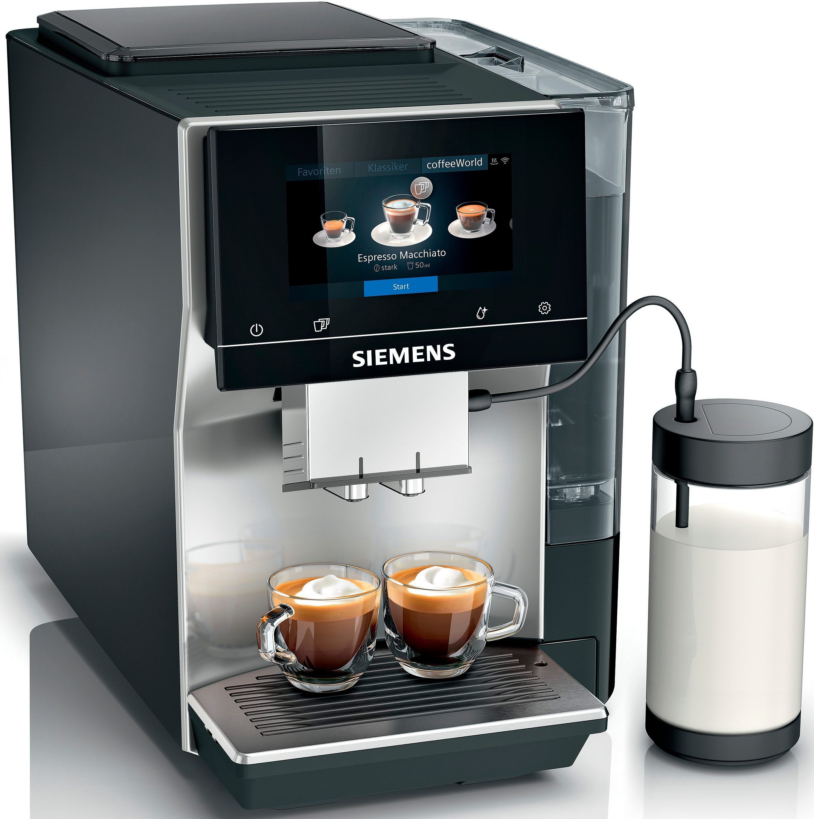 SIEMENS Kaffeevollautomat TP715D01, SIEMENS EQ700 TP715D01 Kaffeevollautomat Grau 19 Bar 2,4L TFT