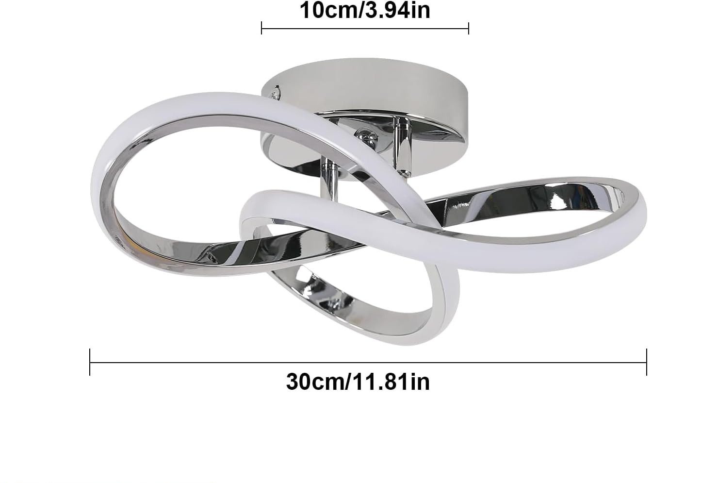 Riserva LED Deckenleuchte LED Deckenleuchte Chrom 30W 6500K Deckenlampe modern, LED wechselbar