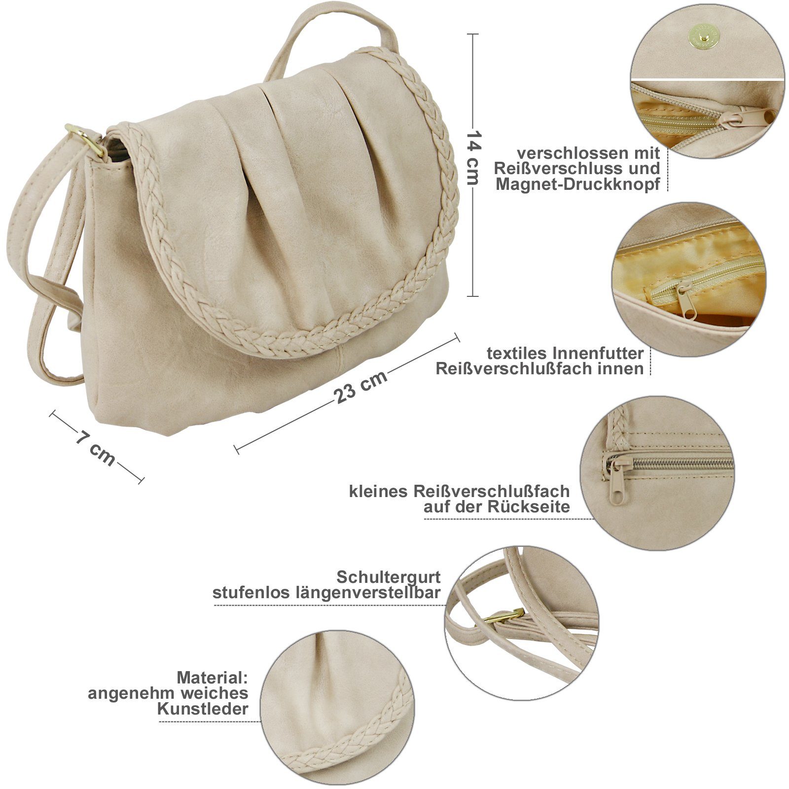 J JONES JENNIFER JONES Schultertasche Kleine Damen Umhängetasche, handliche günstig online kaufen