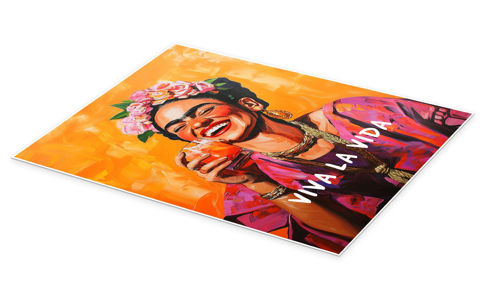 Posterlounge Wandbild Viva La Vida Frida, Carina Artspace, erhältlich als Poster, Leinwandbild, Wandsticker oder Acrylglasbild – Bild 2 von 5