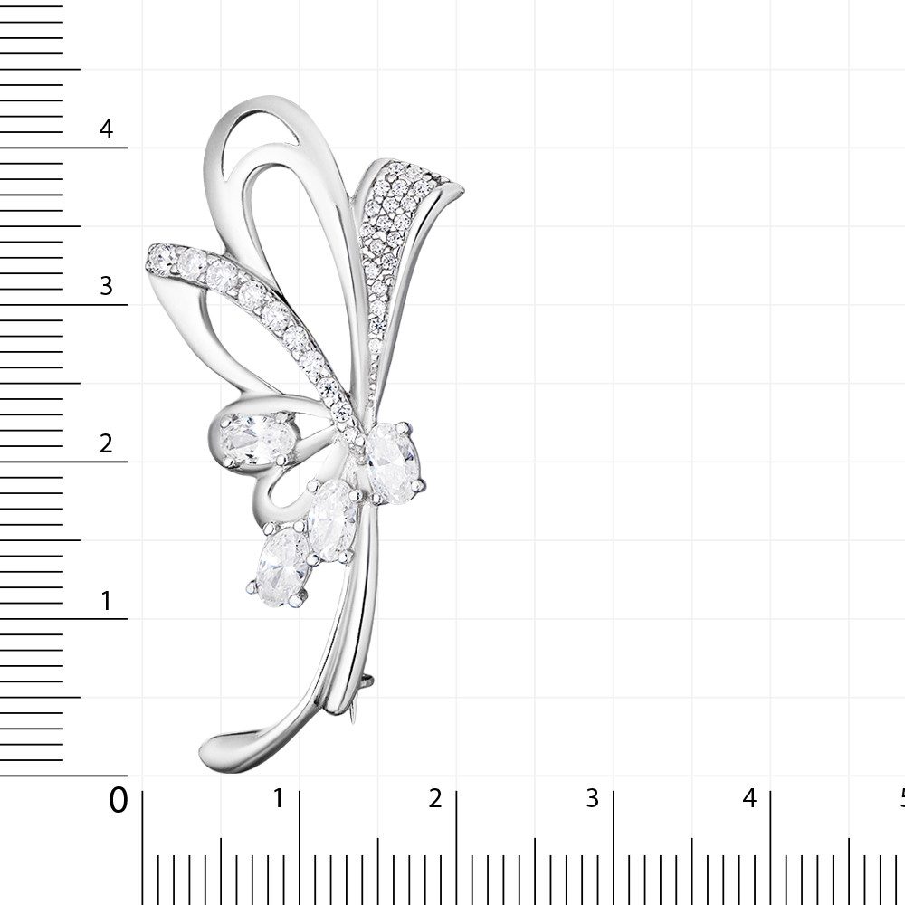 Secretforyou Anstecknadel Brosche Anstecknadel 925 Silber 925 Silber Zirkonia Stein Floral, 925 Sterling Silber