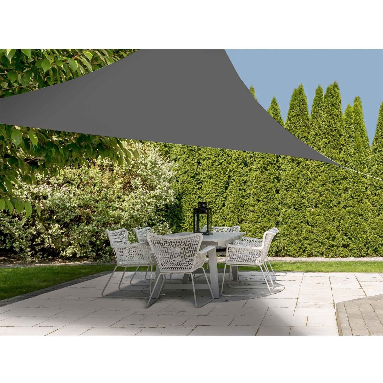 HAC24 Sonnensegel Sonnenschutz Wasserabweisend Dunkelgrau Polyester Schattensegel UV Schutz für Garten Balkon und Terrasse, (1-tlg), 3x3x3m, Dreieck