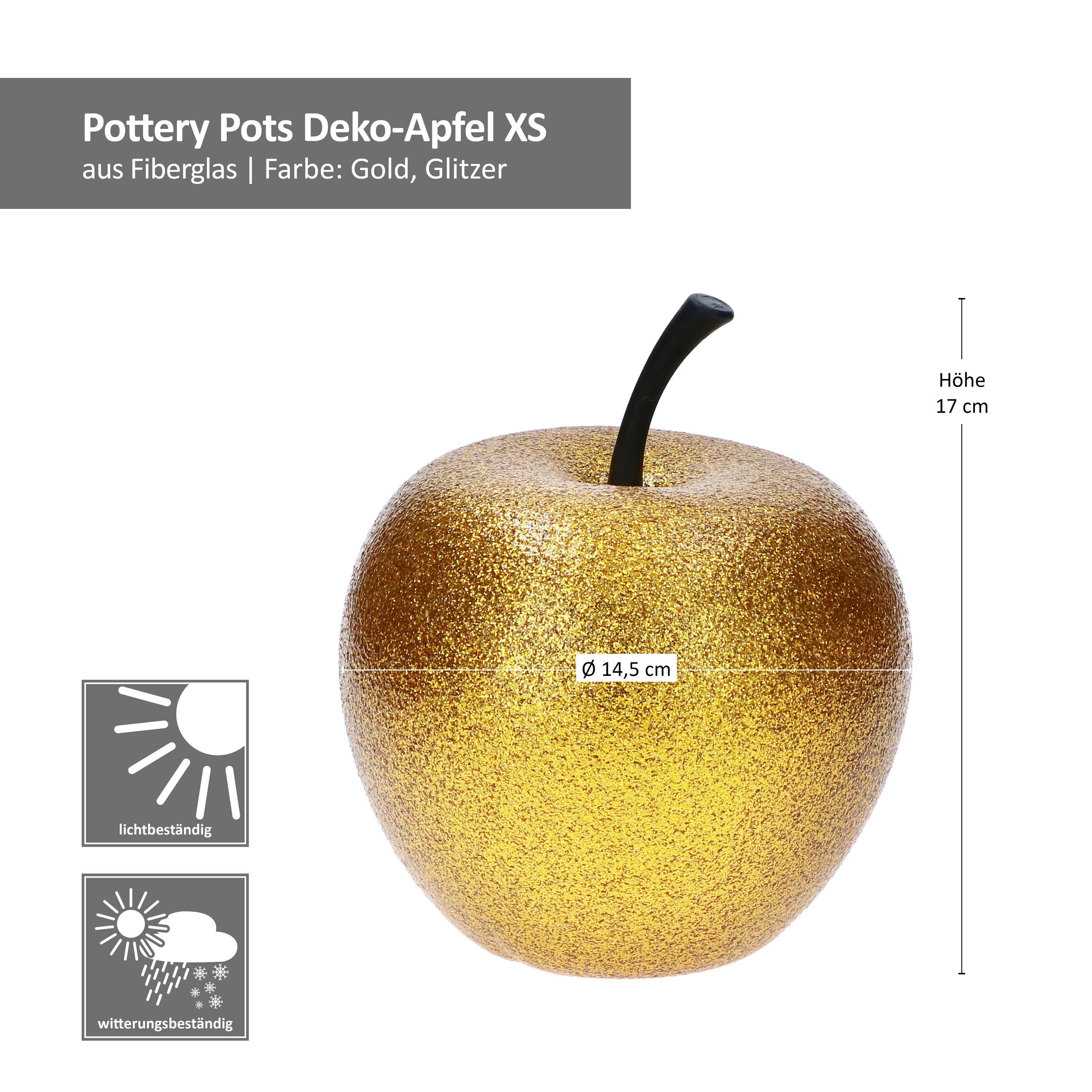 Bronze XS Pots Gold & Größe Fiberglas Apfel Dekofigur Pottery Set MamboCat 2er