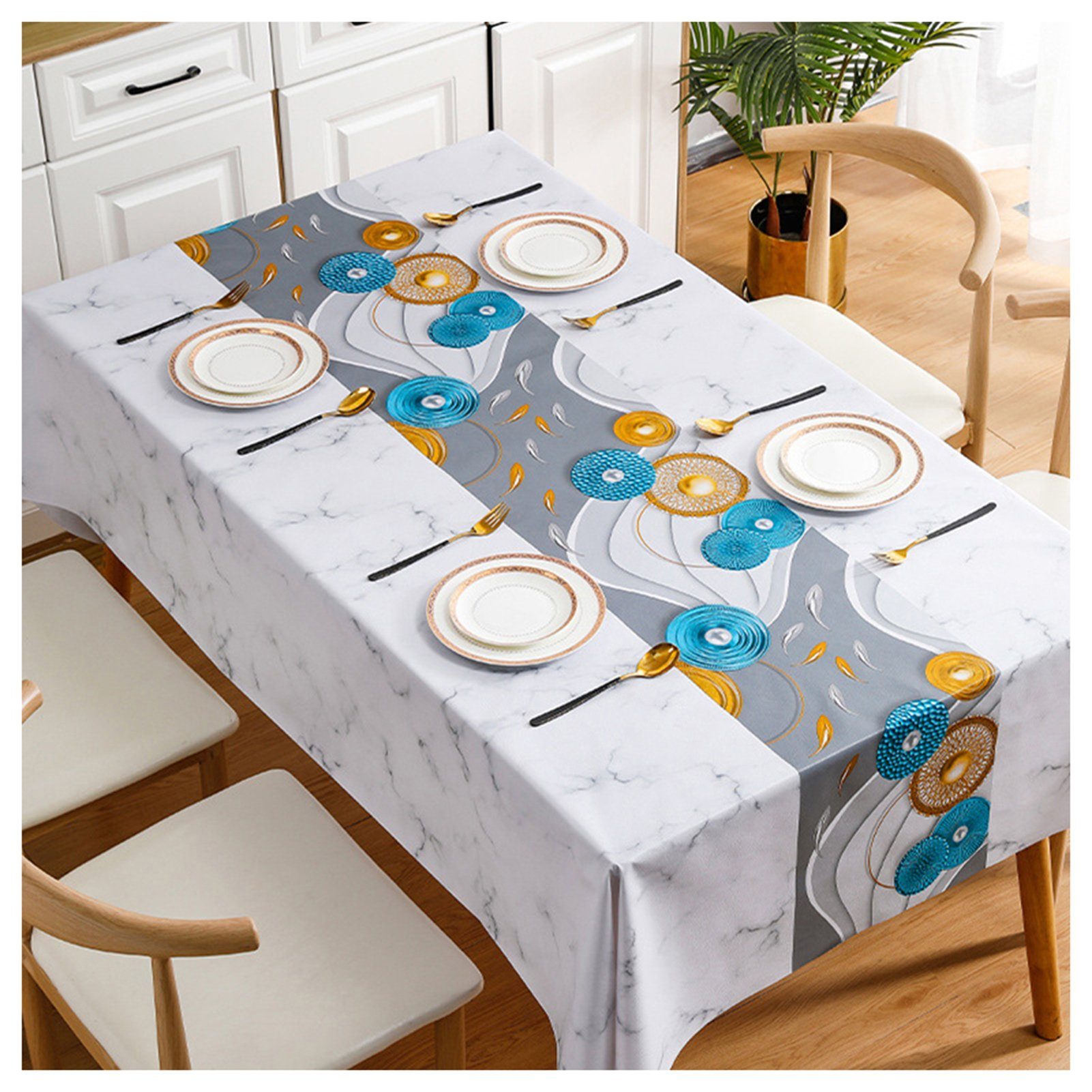Blusmart Europäischen Farbe Tischschonbezug Haushalt Tischdecke Stil PVC Druck