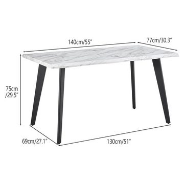 CLIPOP Esstisch Esszimmertisch (1 Tisch), 140x77x75cm Stromlinienförmiger Esstisch im Holzstil