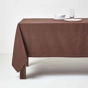 Homescapes Tischdecke Tischdecke aus 100% Baumwolle, 138 x 138 cm, braun (1-tlg)
