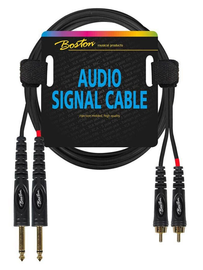 Boston 2x RCA 2x 6.3mm Monoklinke AC-273 Audio-Kabel, (75 cm)