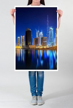 Sinus Art Poster Urbane Fotografie  Dubai Business Bay bei Nacht 60x90cm Poster