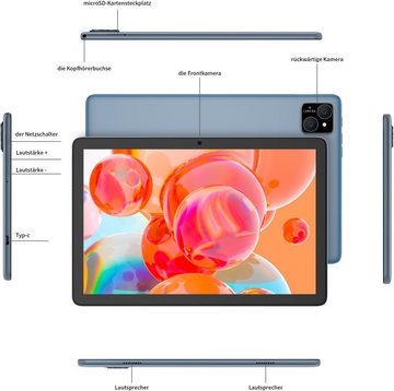 VASOUN Leistungsstarker Prozessor Tablet (10", 128 GB, Android 13, 2,4G+5G, Kinder,8000 mAh, Kindersicherung, vorinstallierte Software,Pädagogisch)