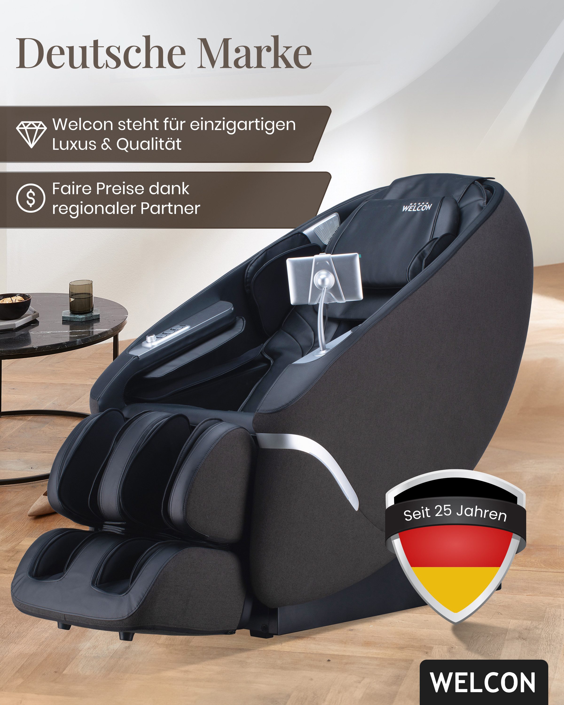 WELCON Massagesessel Massagesessel MAXXCARE® mit extrabreiter Sitzfläche (Modell 2026)