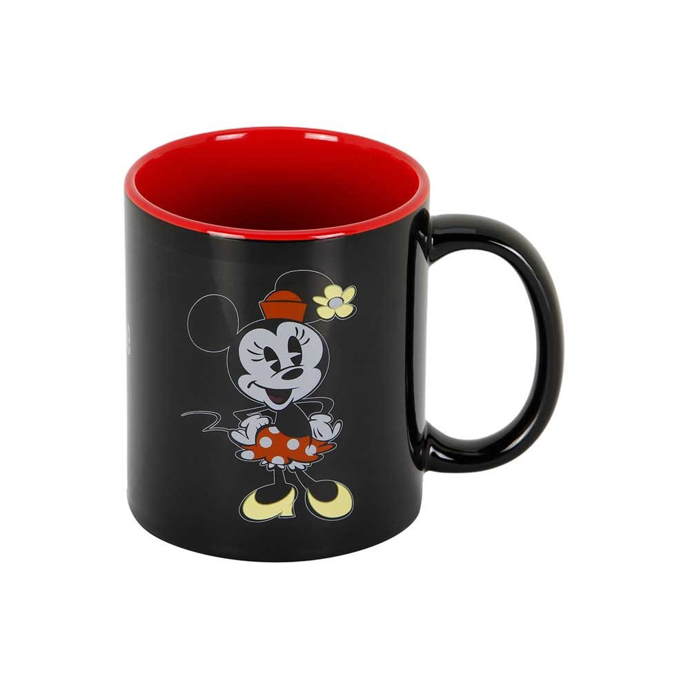 Karactermania Tasse Disney Retro Minnie Maus Becher Kaffeetasse Teetasse Trinkbecher, 350 ml Kapazität, Keramik, für heiße Getränke, handliches Format