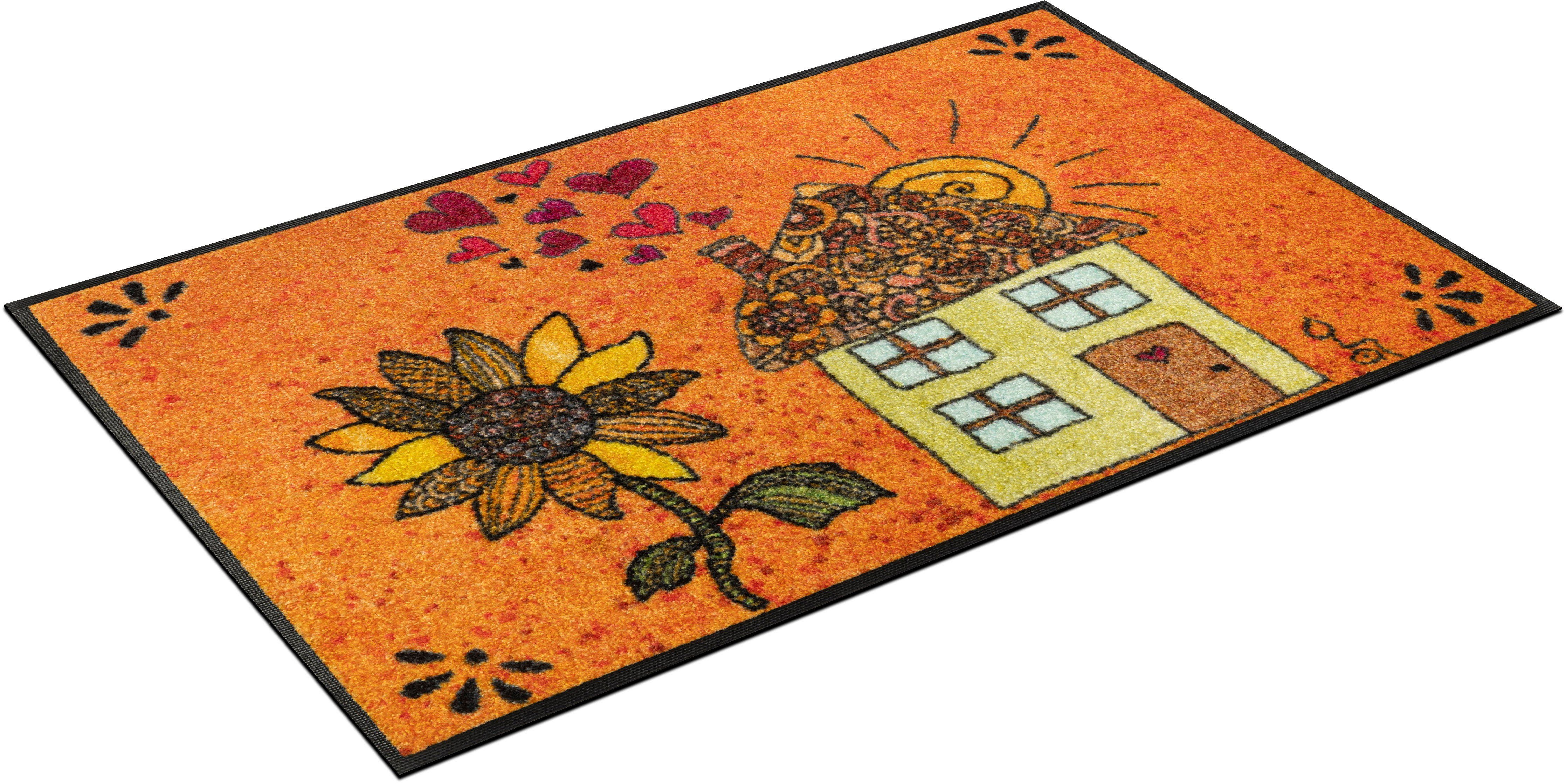 wash+dry by Kleen-Tex Fußmatte Sonnenhaus, rechteckig, Höhe: 7 mm, Schmutzf günstig online kaufen