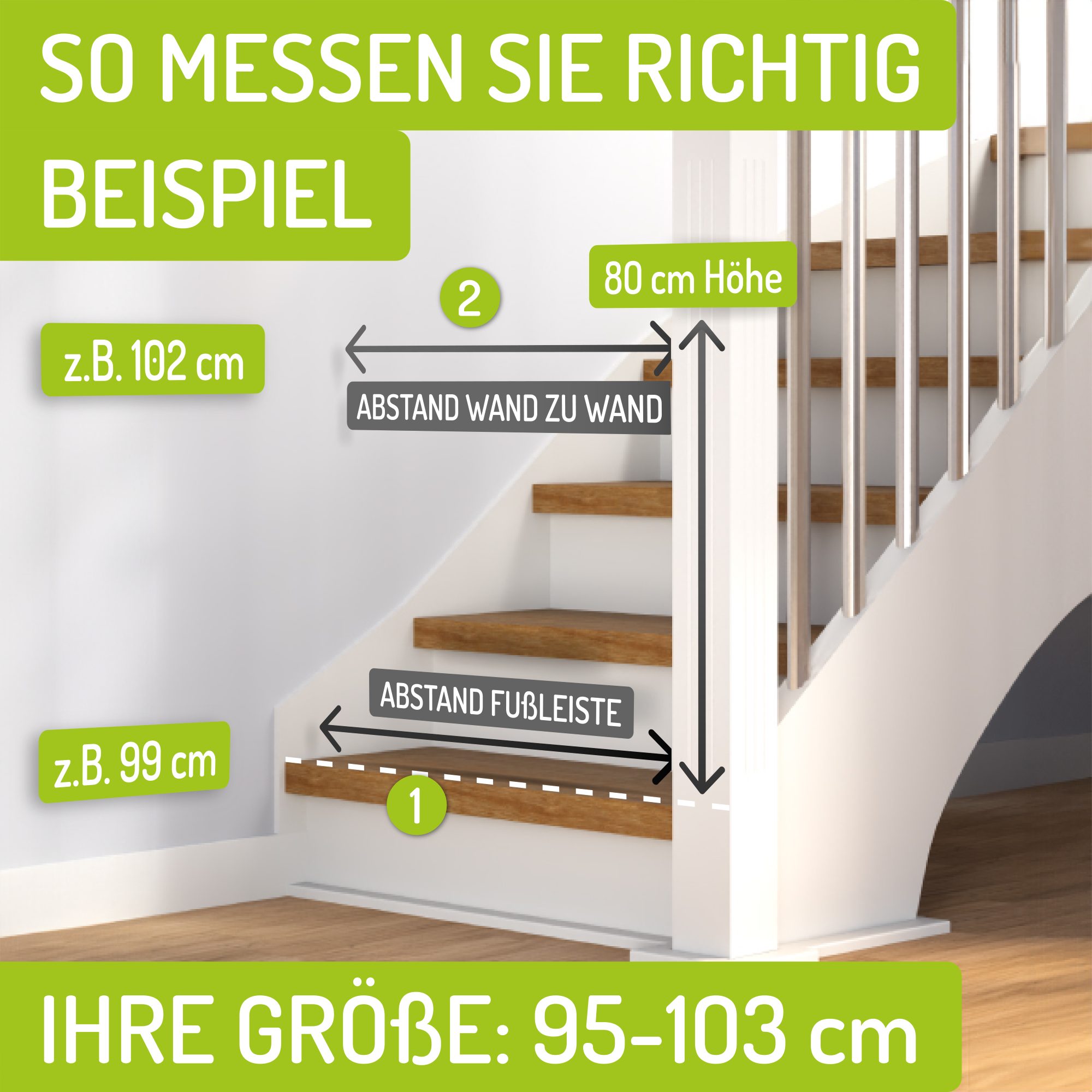 BOMI Türschutzgitter Treppenschutzgitter ohne Bohren, Babygitter aus Holz, Miko 63-161 cm (verschiedene Größen, klemm- & verschraubbar), sichere 2-Wege-Öffnung, flexibles & geprüftes Kindergitter, Natur