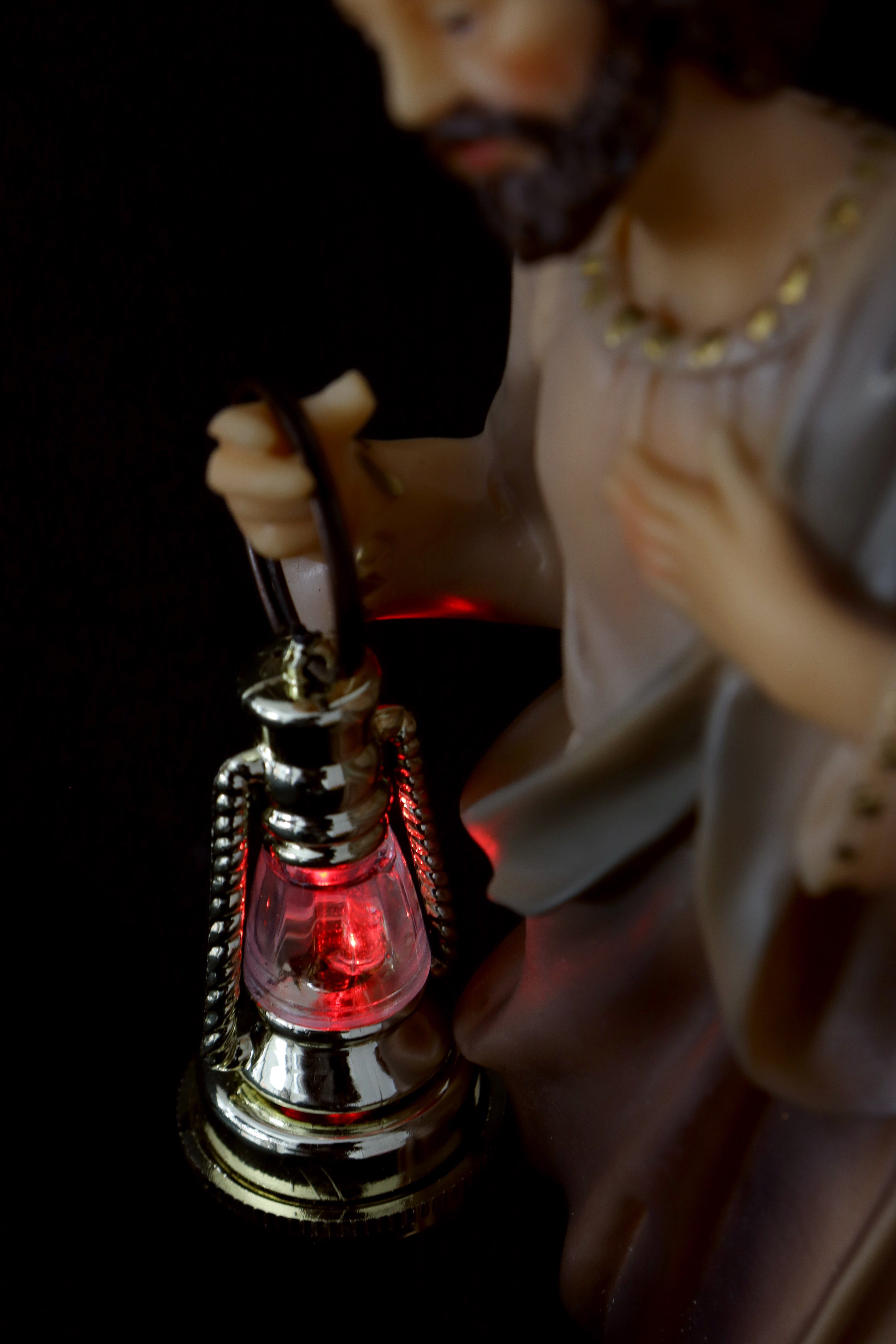 ELLUG Krippenfigur Krippenfiguren Set 11teilig, Höhe bis zu 19cm Laterne mit Licht, Weihnachtskrippe Figuren Krippenzubehör Weihnachtsdeko, aus Polyresin (11 St)