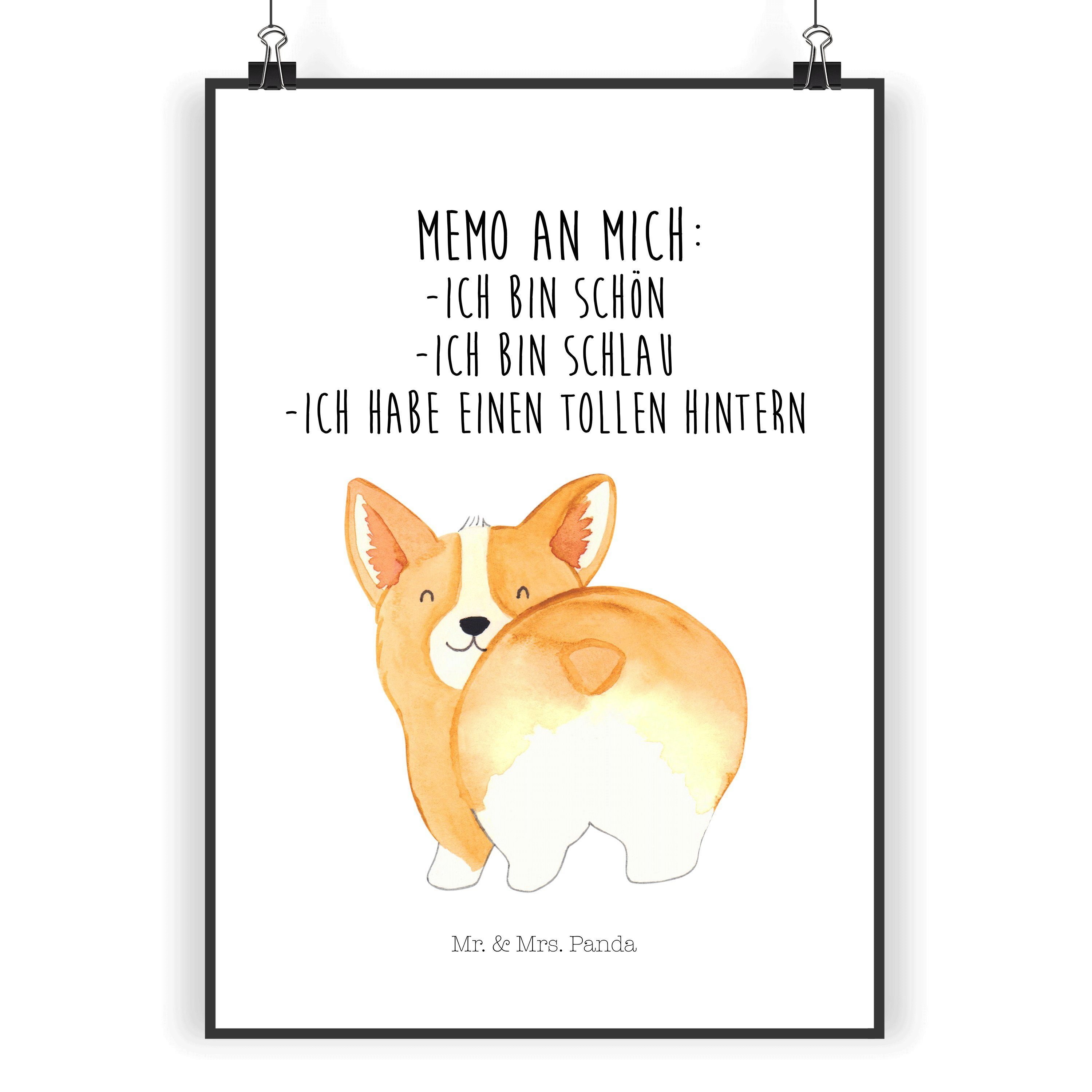 Poster DIN A5 Corgie Po - Weiß - Geschenk, Hundebesitzer, Spruch, Hund, Wand