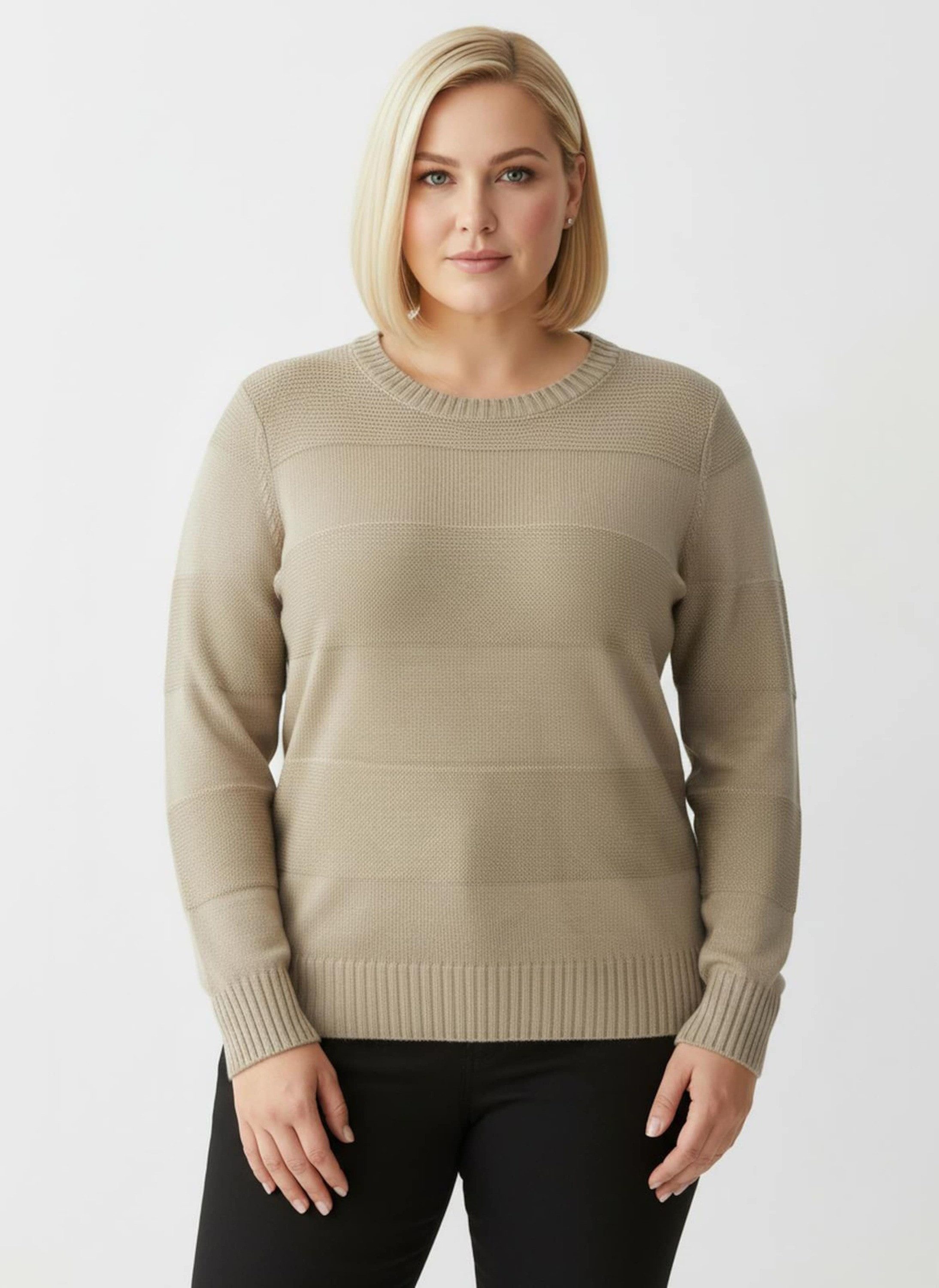 Sieh an! Strickpullover Langarm-Pullover Langarm Jersey, Links-Strick