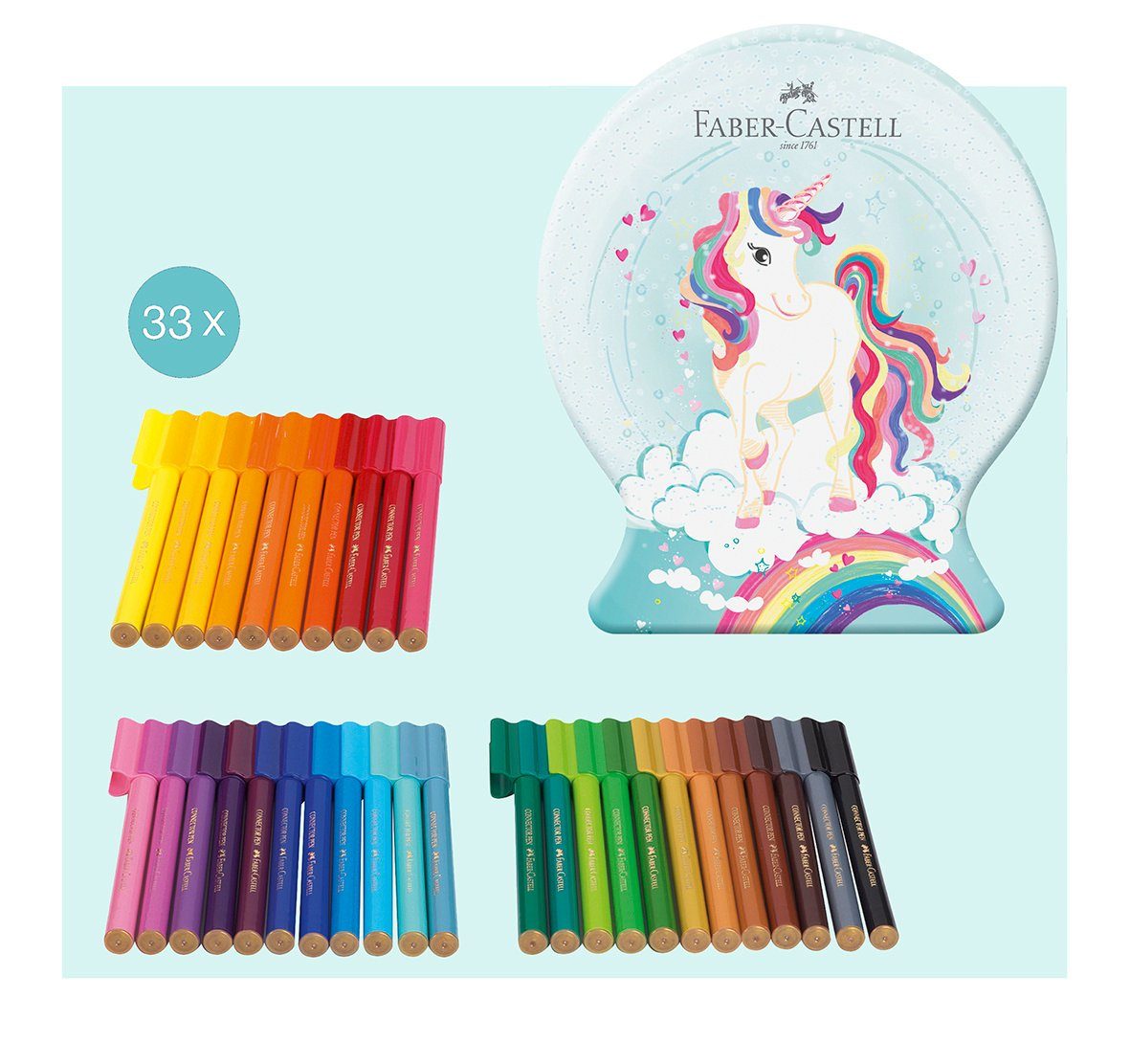 Faber-Castell Filzstift 33 Filzstifte CONNECTOR im Einhorn