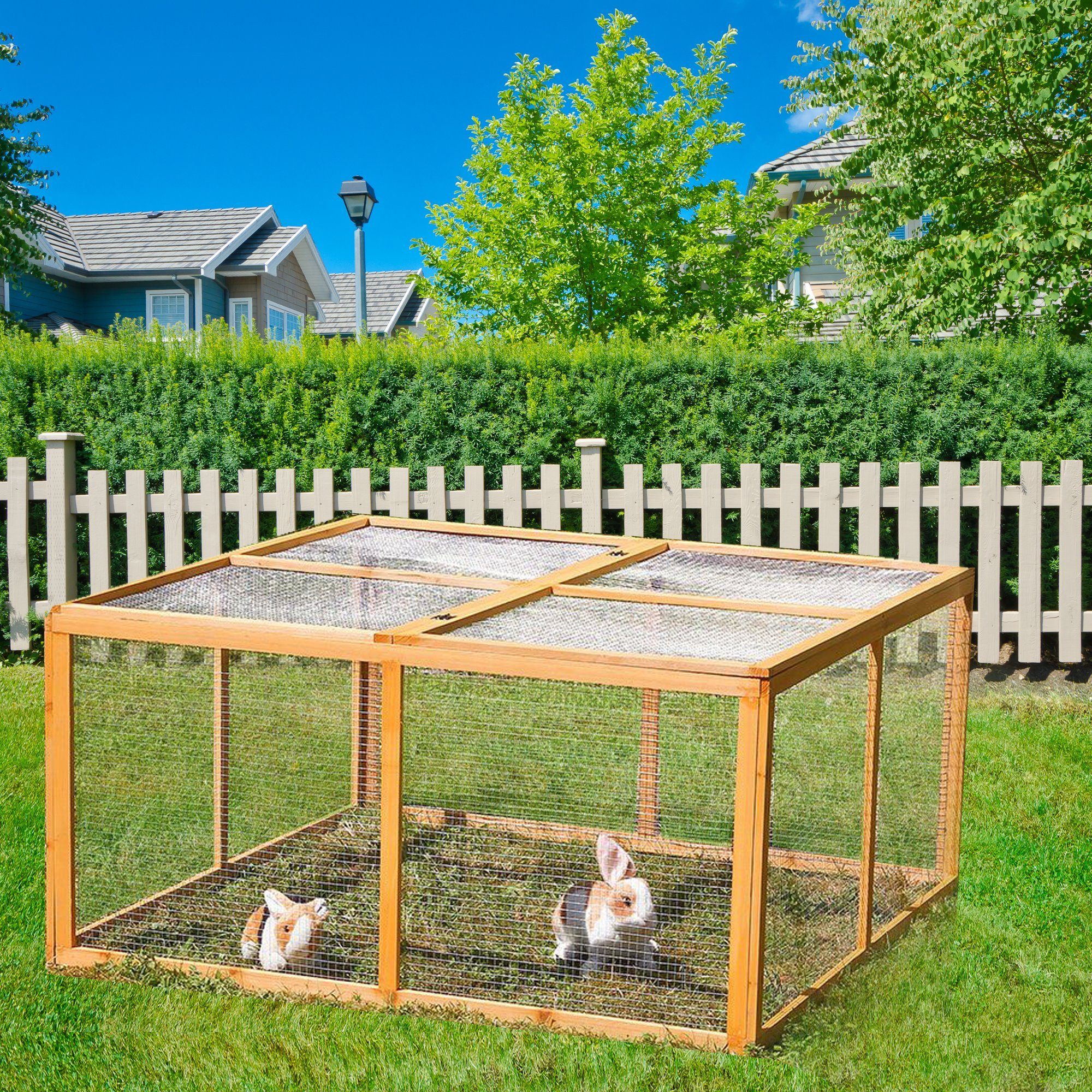 Melko Freigehege Kleintierstall Freilauf Freigehege Kaninchenstall Hasenkäf günstig online kaufen