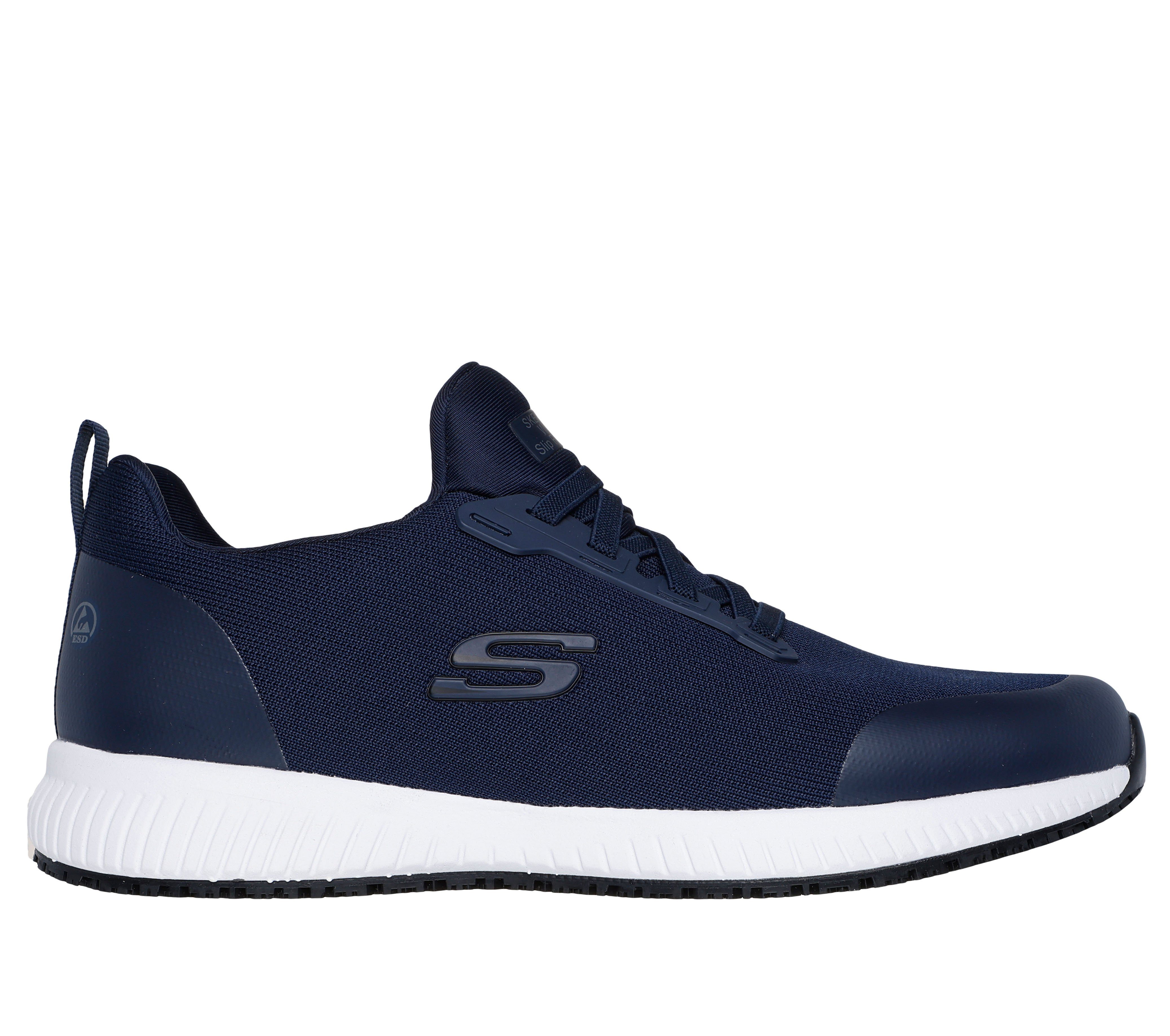 Skechers Arbeitsschuhe Herren SQUAD SR, Rutschhemmender Sneaker mit Memory Foam Arbeitsschuh Wasser- & schmutzabweisend - Relaxed Fit, mehr Platz für Komfort