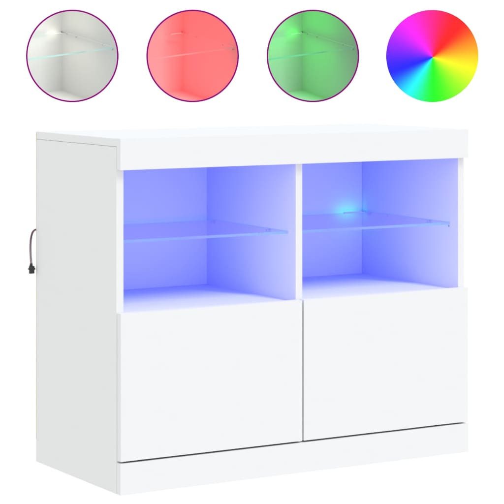 vidaXL Sideboard Sideboard mit LED-Leuchten Weiß günstig online kaufen