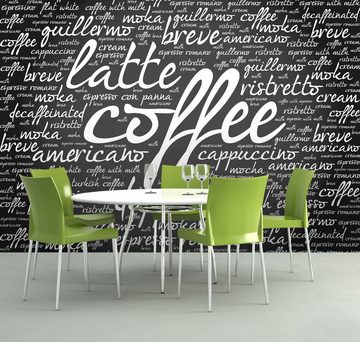 wandmotiv24 Fototapete Latte Coffee Küche, glatt, Wandtapete, Motivtapete, matt, Vliestapete
