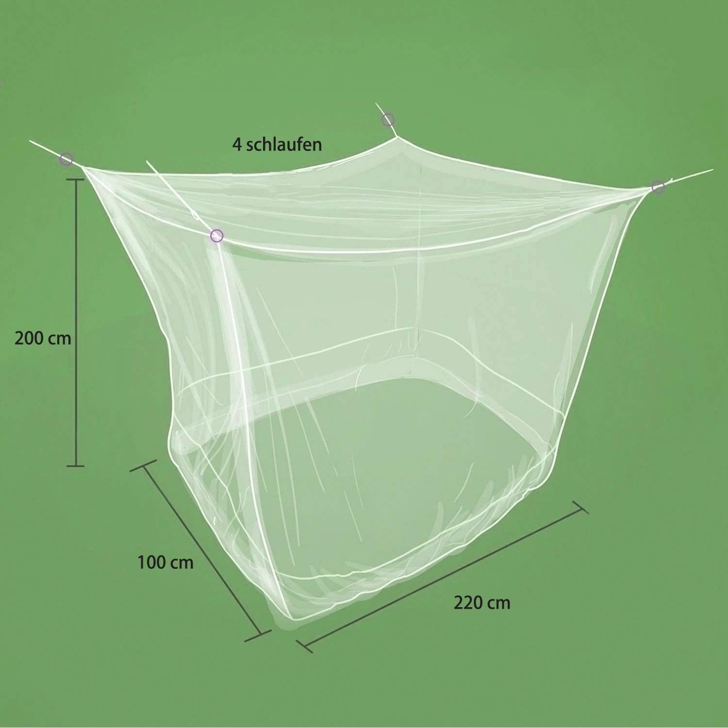 Sekey Moskitonetz 220x100x200cm Fliegennetz & Schutznetz Doppelbett In- für XXL Einzelbetten Outdoor, für Insektenschutz