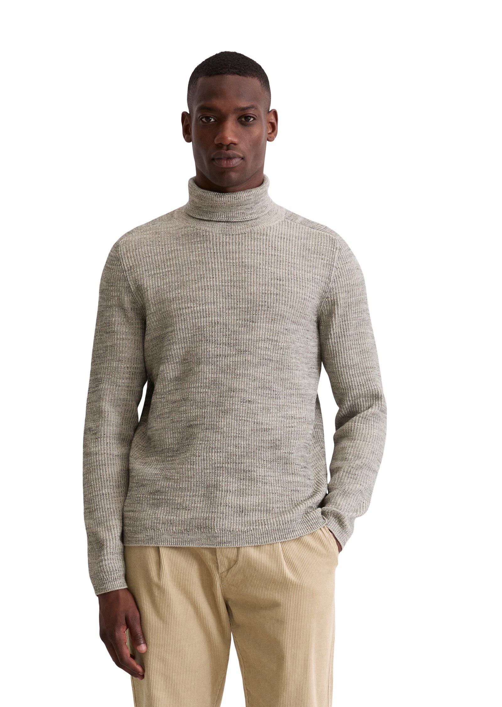 Marc O'Polo Rollkragenpullover aus Baumwoll-Schurwoll-Mix günstig online kaufen