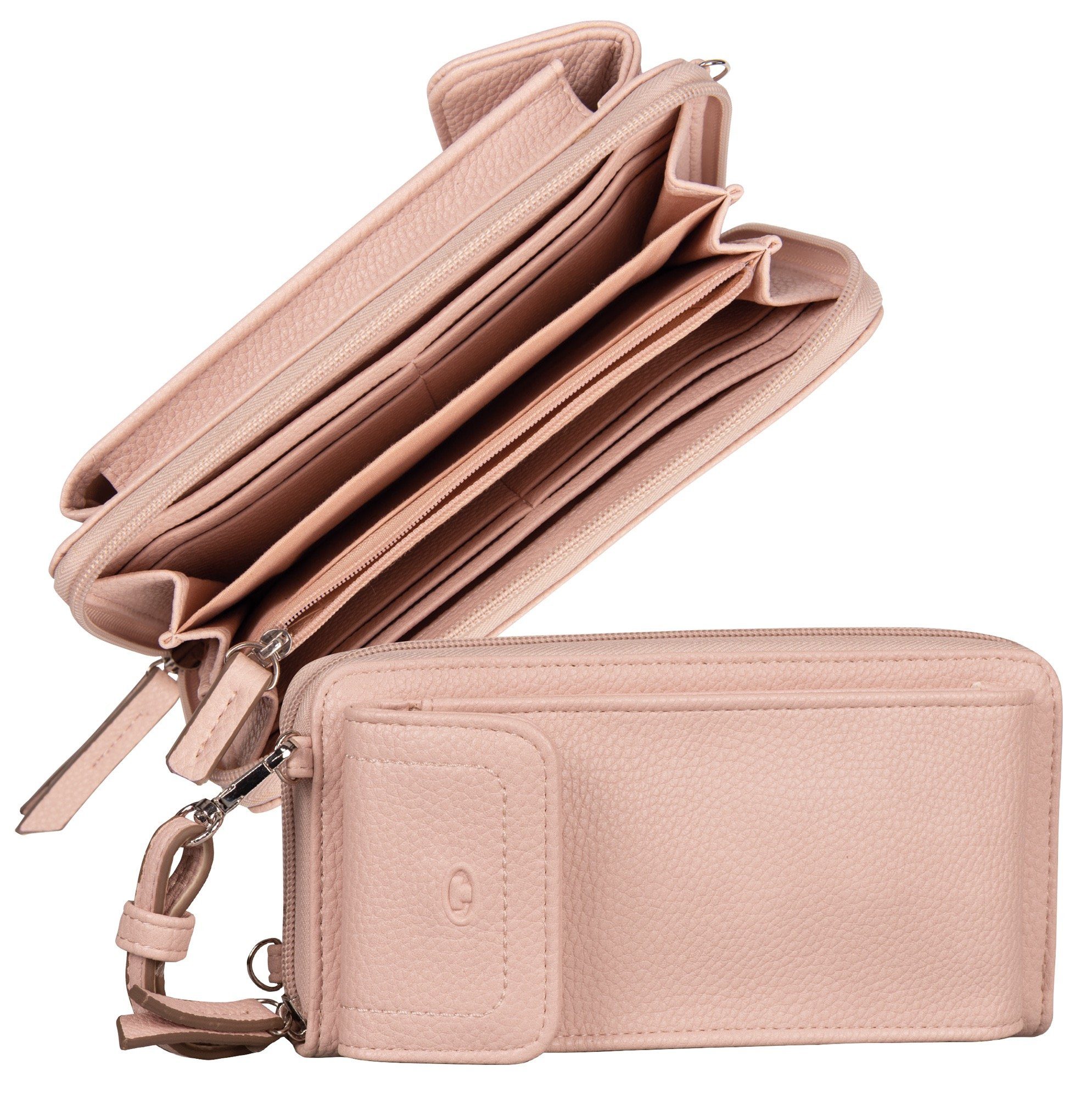 TOM TAILOR Geldbörse ELA Long geräumigem XL, Außenfach wallet zip rosa mit