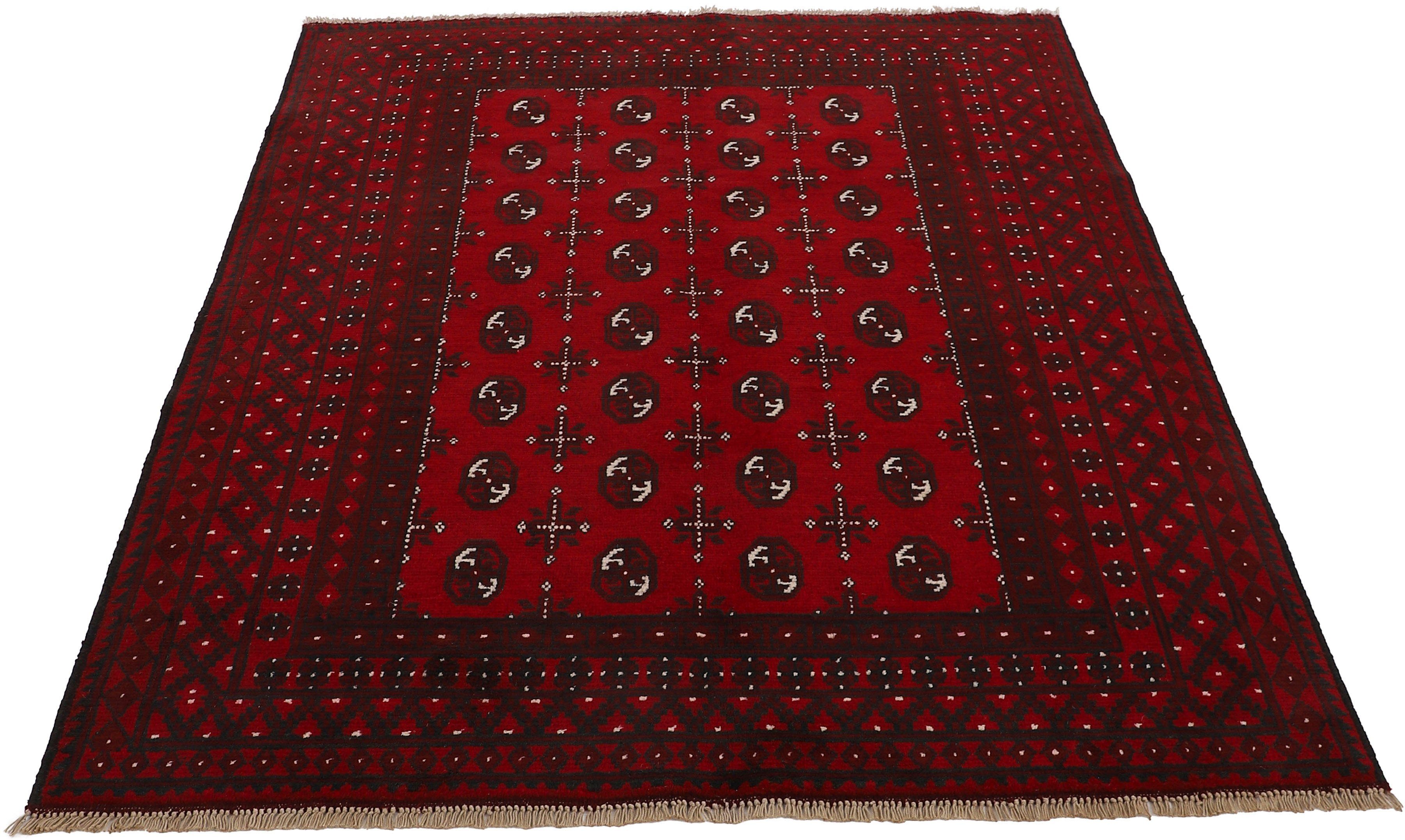Schurwolle Afghan Woven Bokhara, reine 8 Höhe: für warmes rechteckig, Raumklima, handgearbeitet Orientteppich Arts, mm, Akhche ein