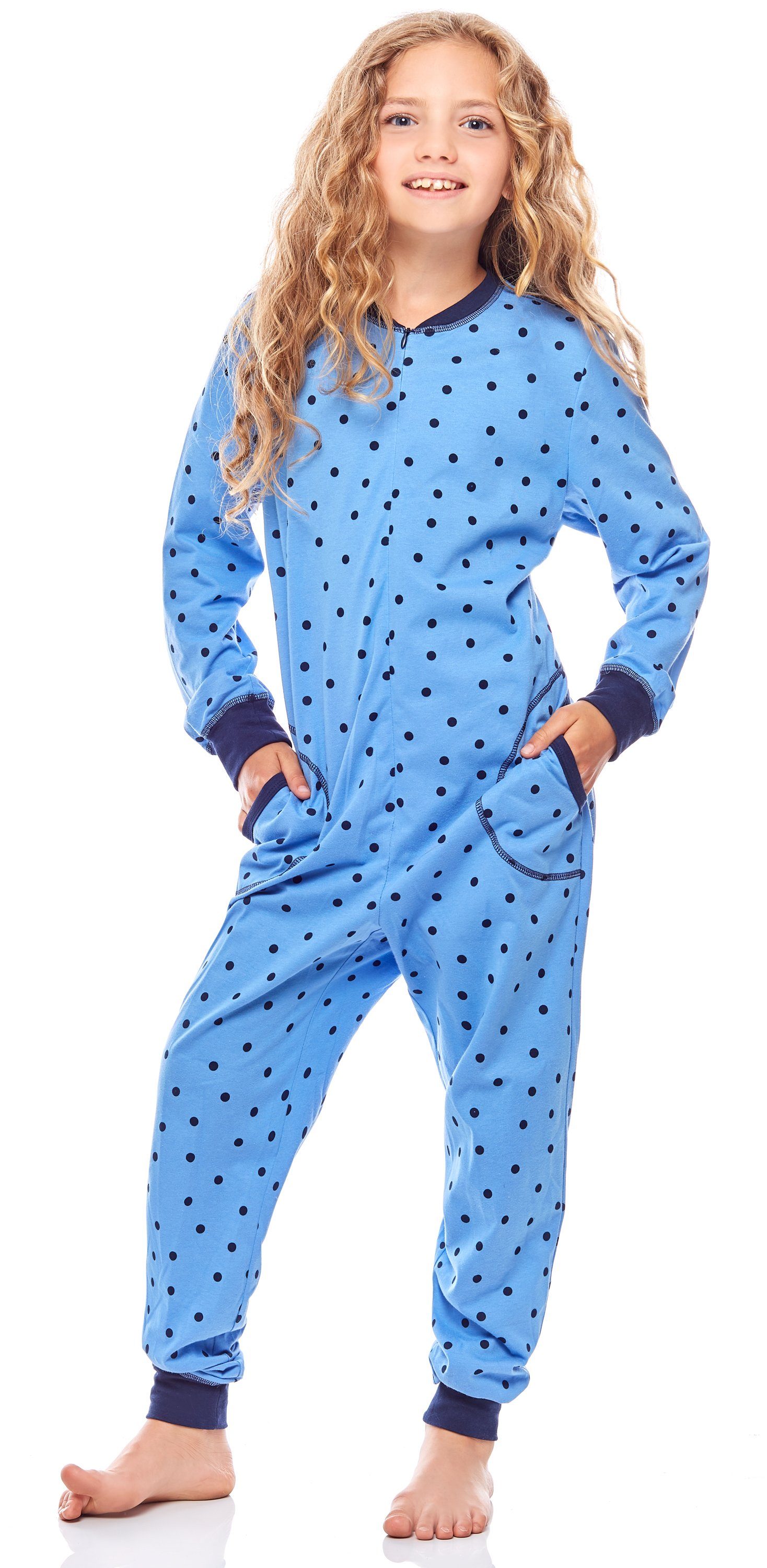 MS10-186 Punkte Marine Mädchen Schlafanzug Jumpsuit Merry Schlafanzug Style Blaue