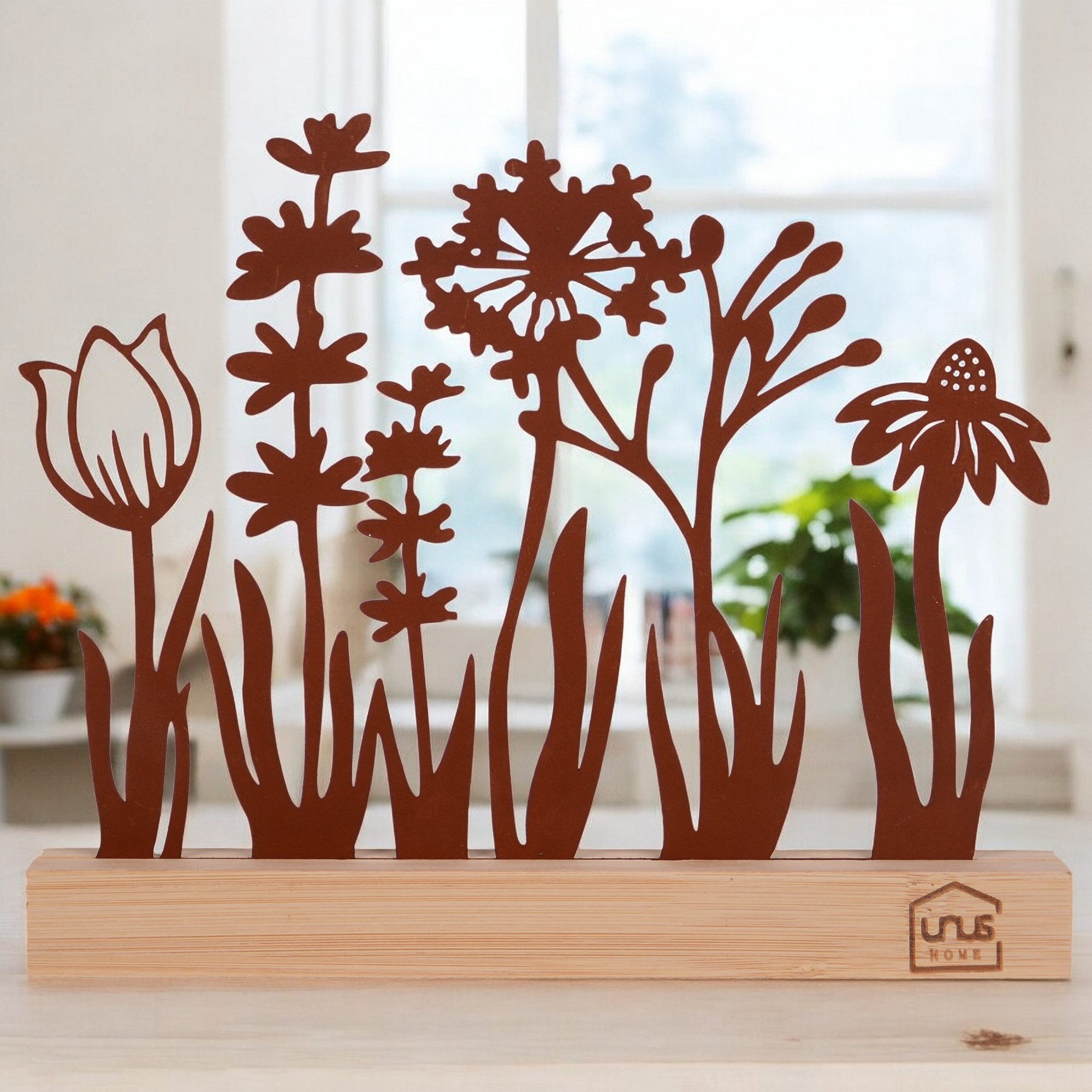 UNUS HOME Dekofigur Aufsteller Blumenwiese (Rost), günstig online kaufen