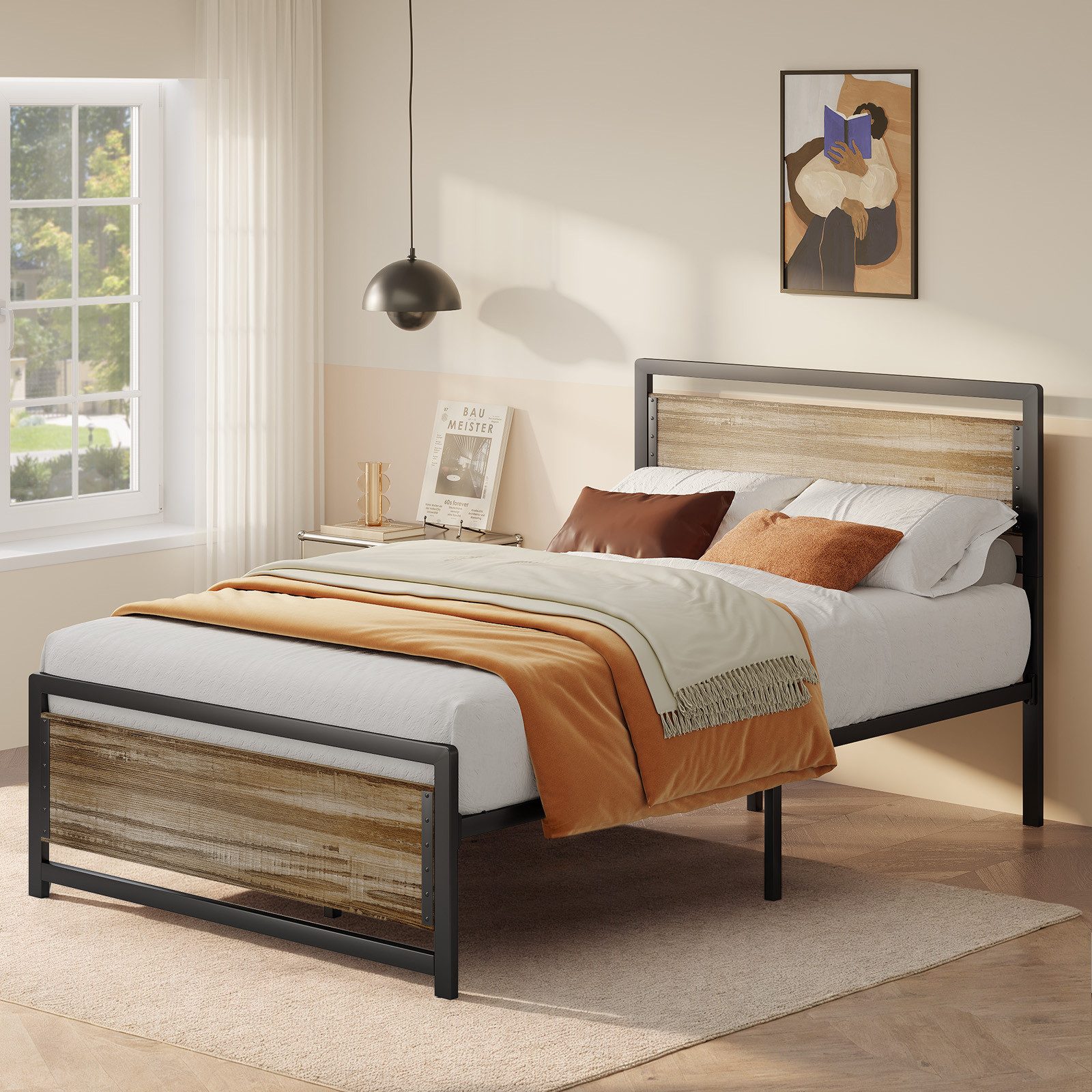 Bealife Bettgestell mit Metall Kopfteil, 90 x 200 cm,120 x 200 cm günstig online kaufen