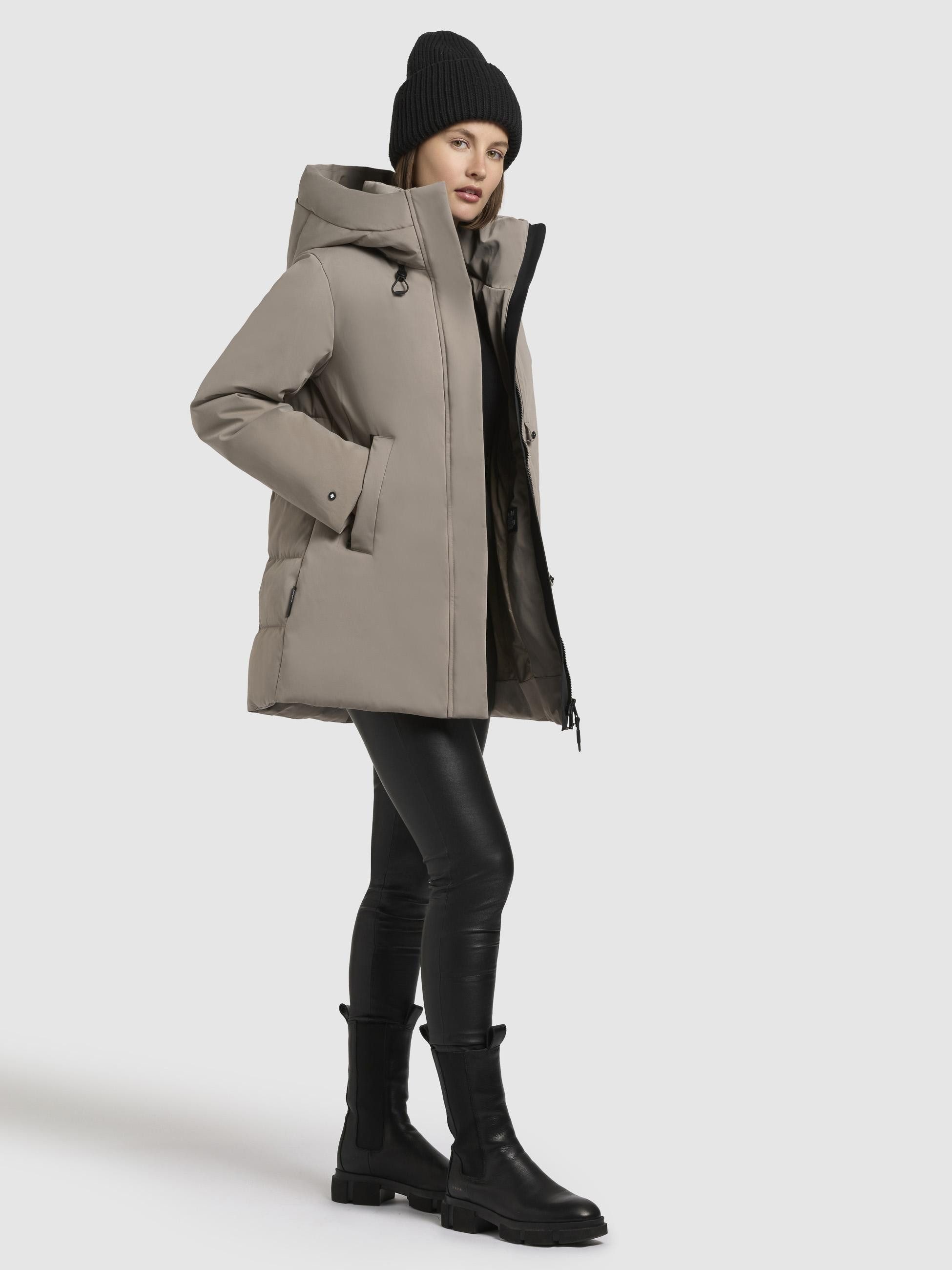 khujo Winterjacke Palla-YM Damen Wintermantel mit verstellbarer Kapuze
