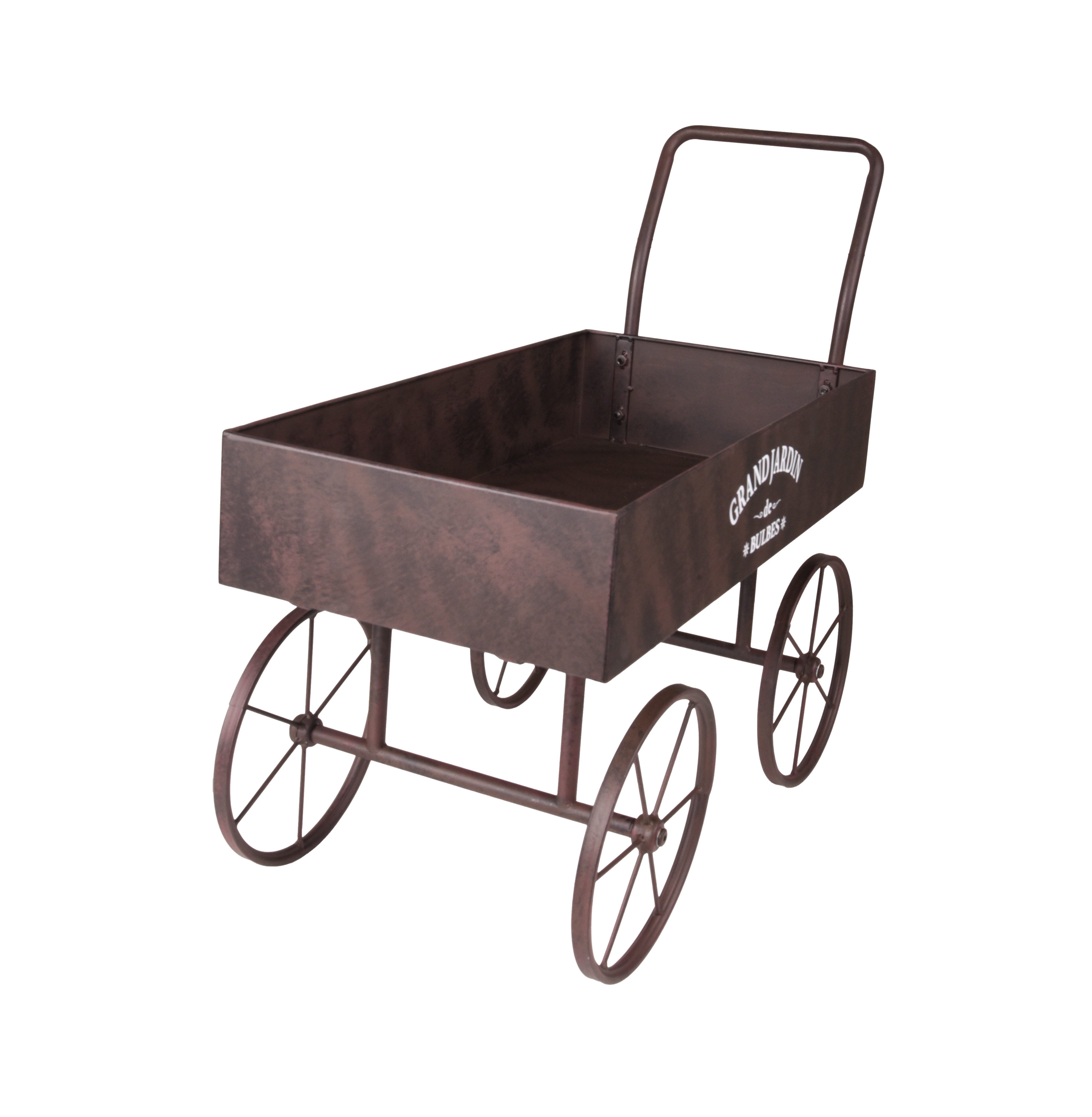 Garden Pleasure Dekoobjekt Pflanzständer WAGEN aus Schmiedeeisen