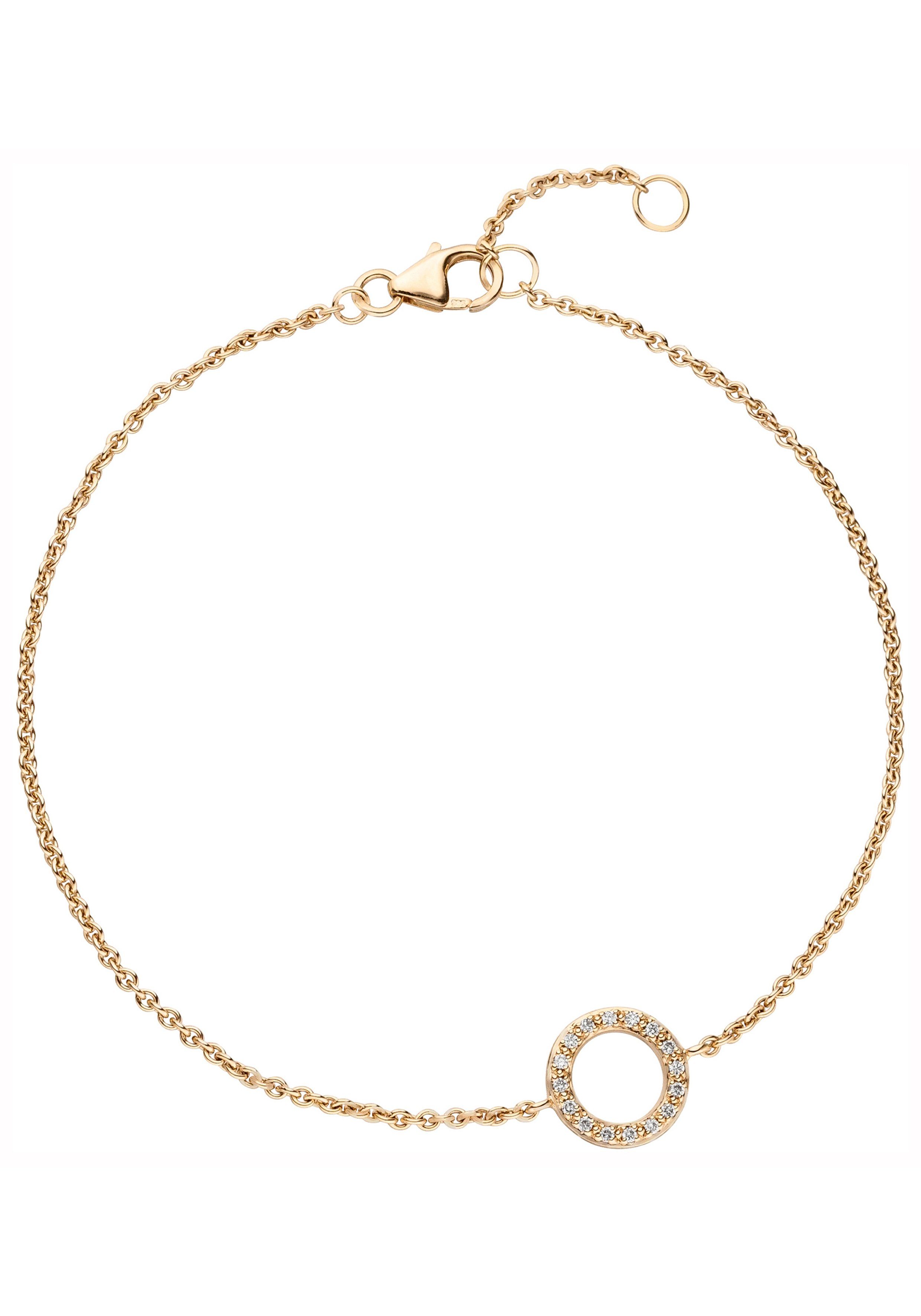 JOBO Armband, 585 Gold mit 16 Diamanten