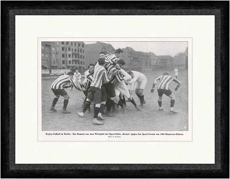 Kunstdruck Rugby-Fußball in Berlin Komet Hannover-Dühren Sportler F_Vintage 01194, (1 St)