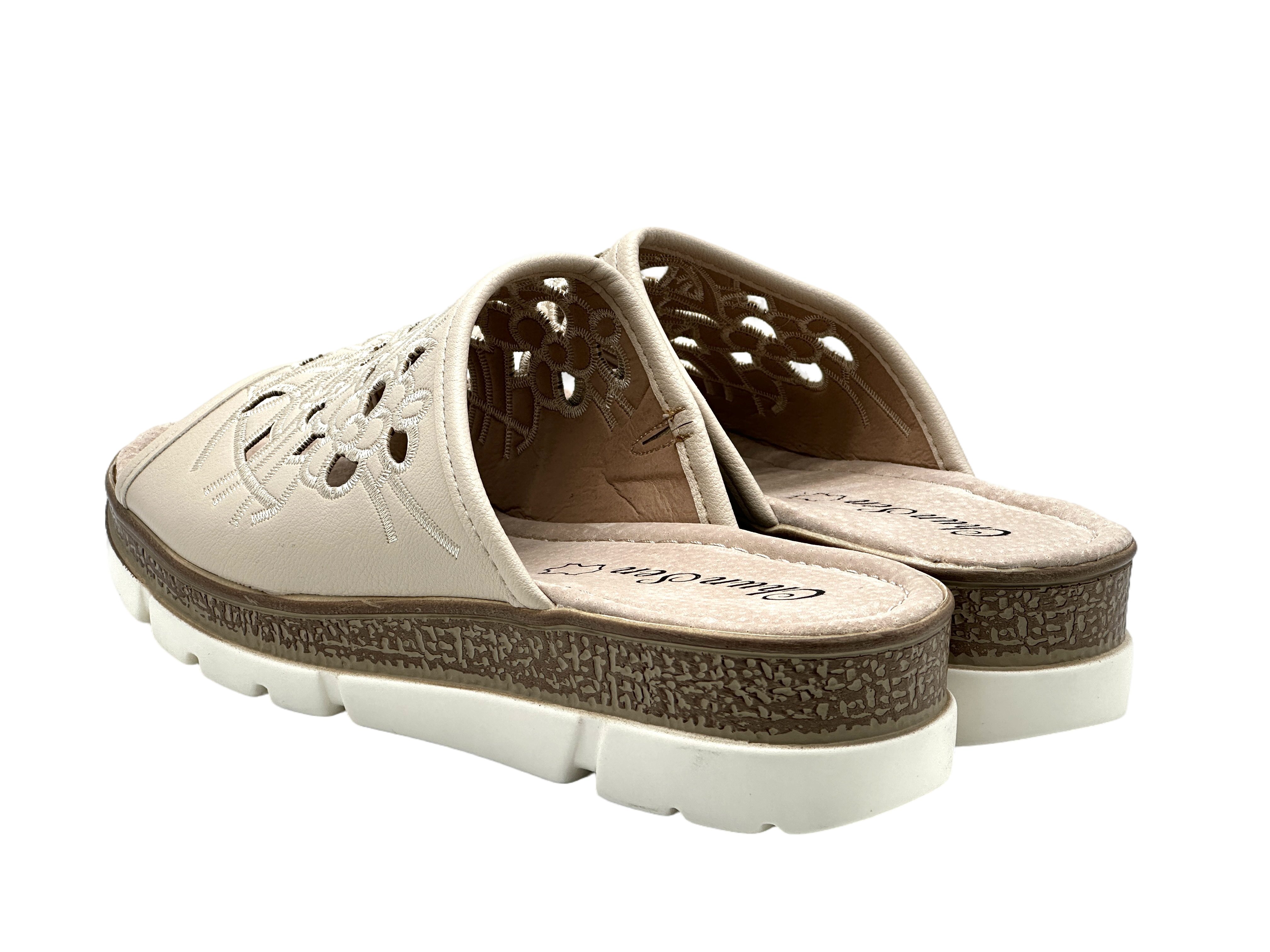 Nowaland Bequeme Damen-Pantoletten - luftdurchlässig & rutschfest Pantolette Blumenmuster, ergonomisch, Weich, rutschhemmend