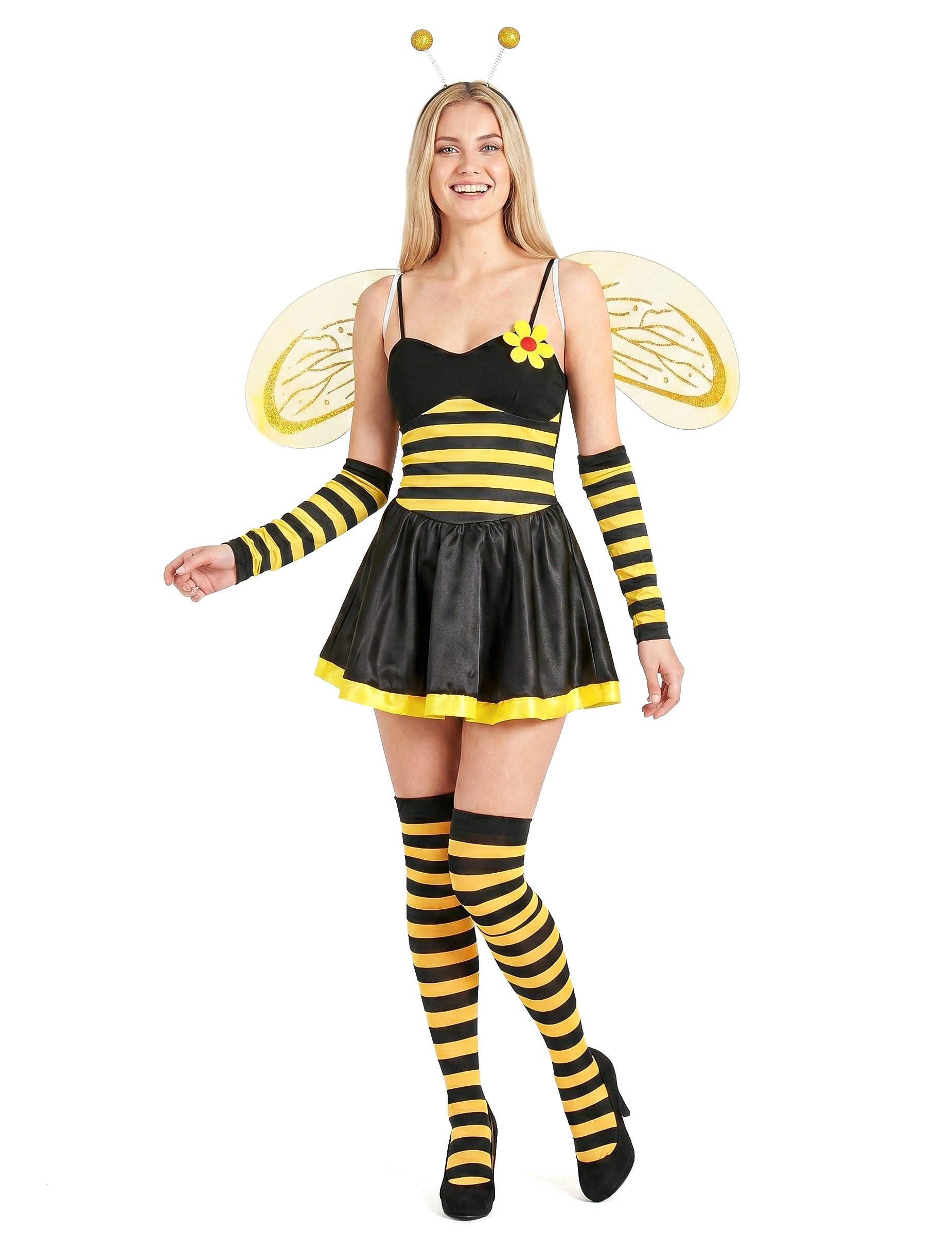 Kostüm Sexy Biene Damenkostüm Bienchen schwarz-gelb