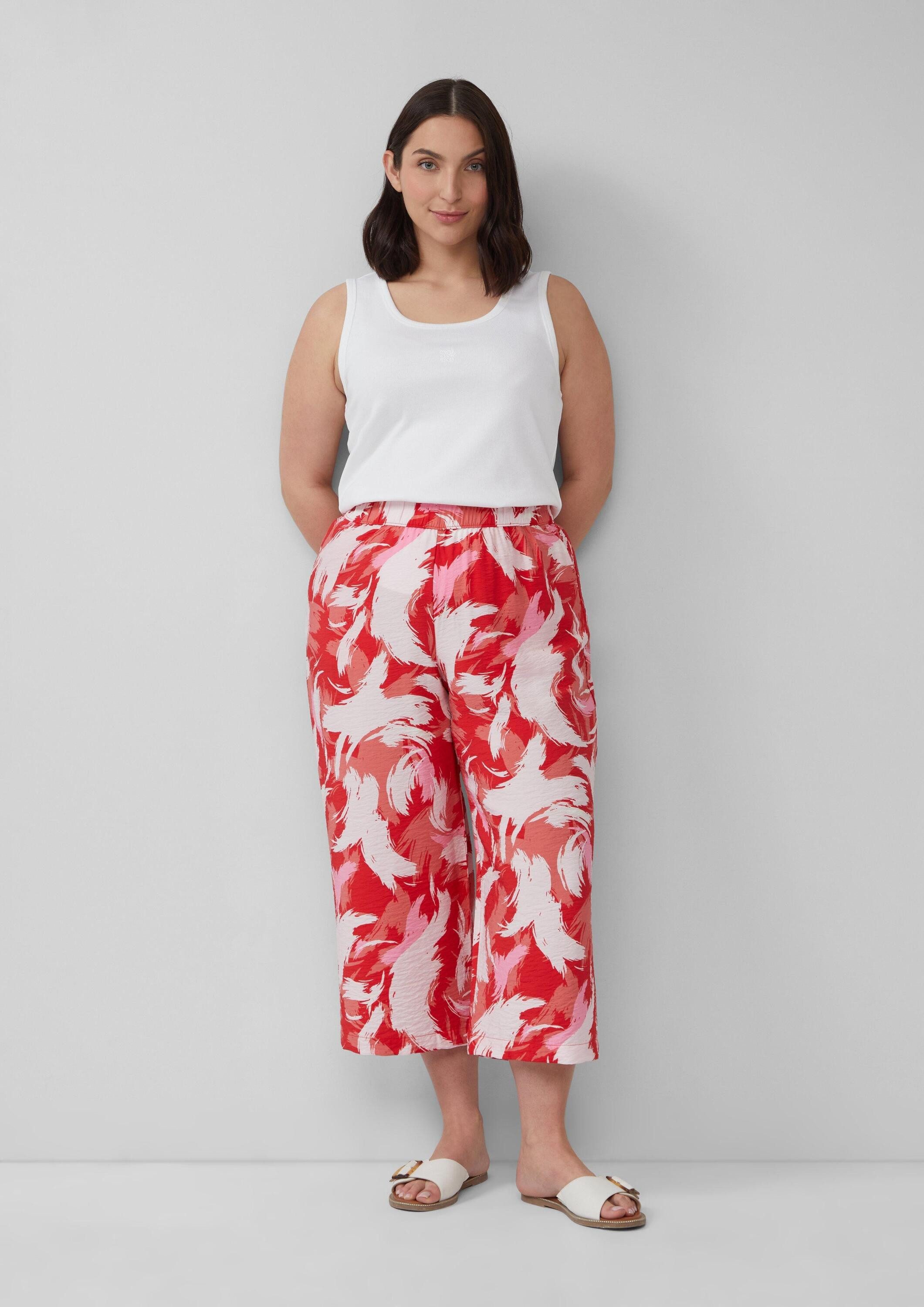 s.Oliver Culotte Hose Strukturierte Culotte aus Viskosemix