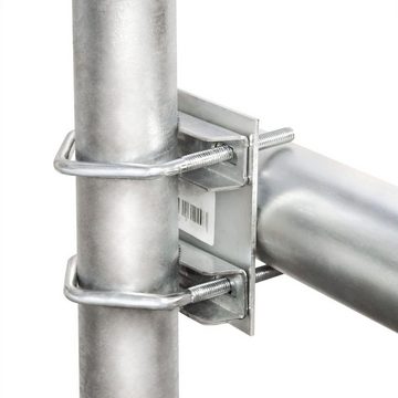 PremiumX Balkonhalter 80cm Ø 48mm Stahl Mast Geländer SAT Mast-Verlängerung SAT-Halterung
