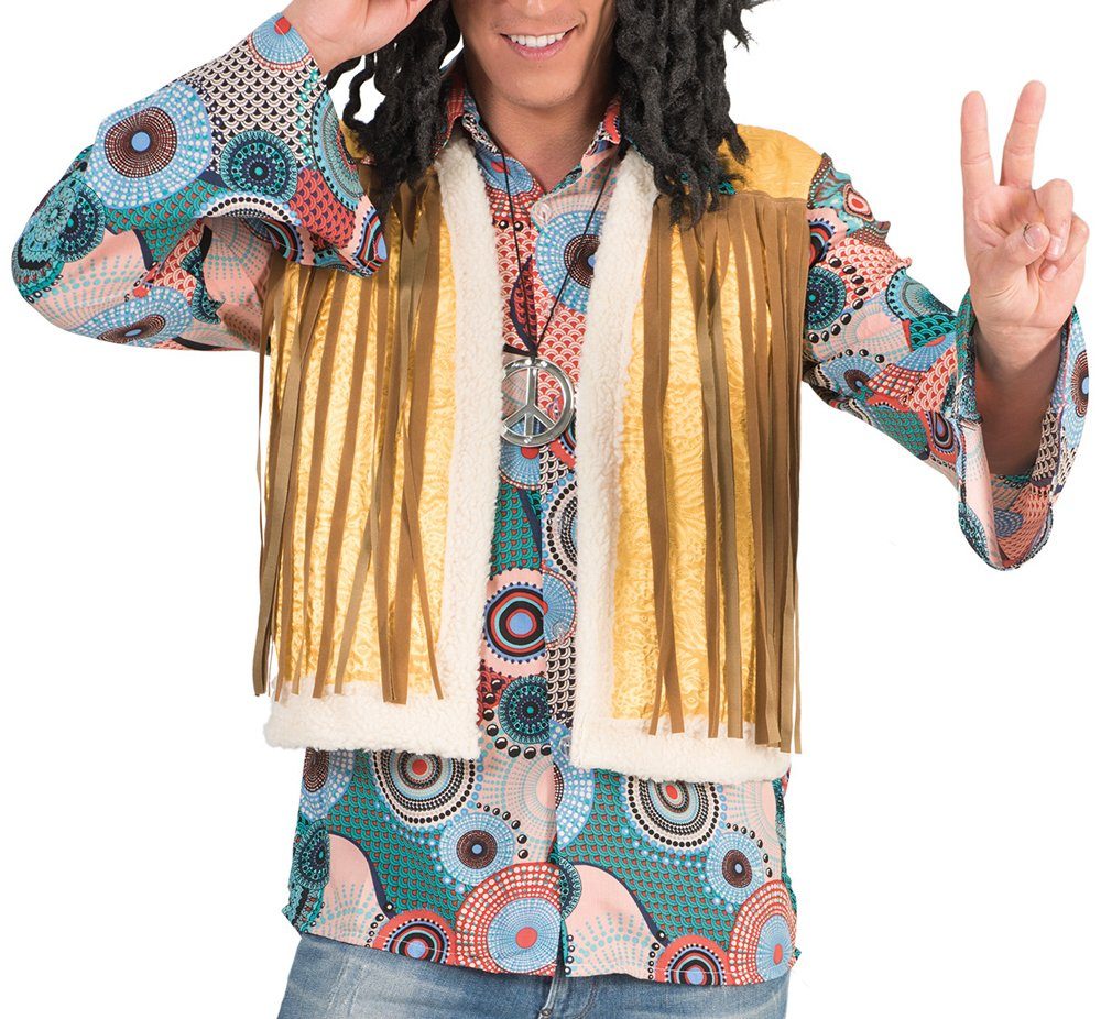 Das Kostümland Kostüm Retro Hippie Kostüm Brian mit Fransen für Herren
