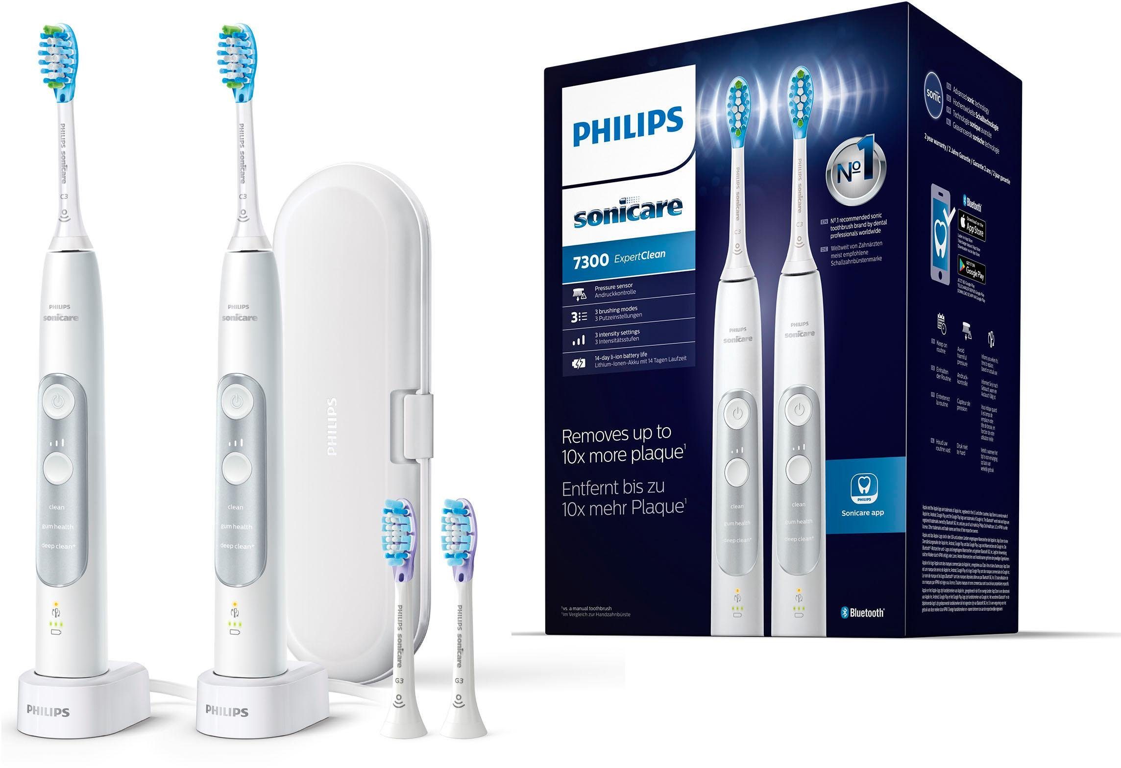 Philips Sonicare Elektrische Zahnbürste HX9611/19, Aufsteckbürsten: 4 St.,  ExpertClean 7300 Schallzahnbürste, mit 2 ExpertClean Handstücke online  kaufen | OTTO