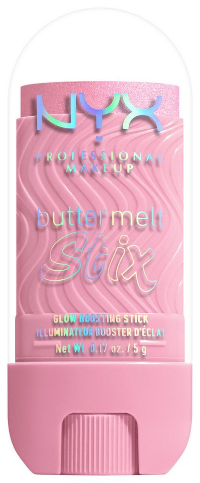 NYX PROFESSIONAL MAKEUP Highlighter BUTTERMELT STIX GLOW BOOSTING HIGHLIGHTER STICK, mit Cupuaçu- und Kokosnussbutter, für einen ultimativen Glow